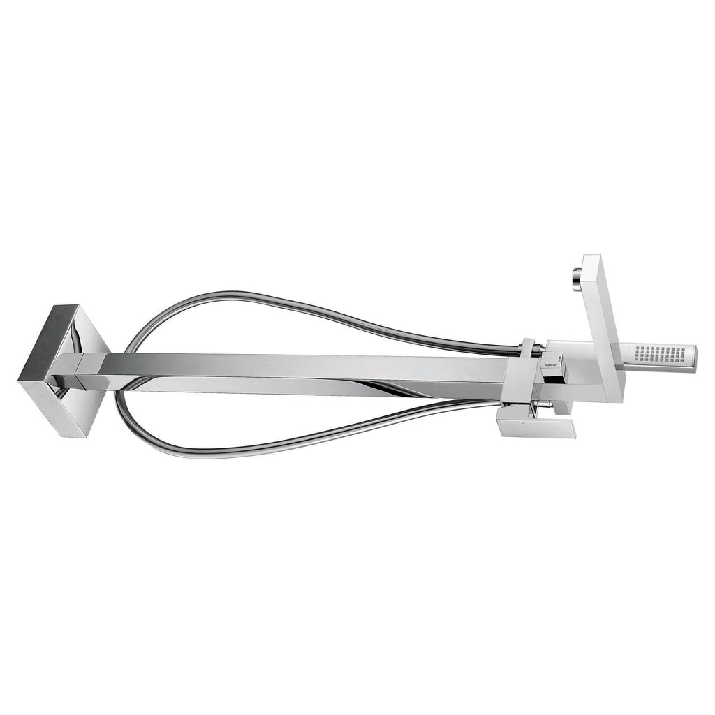 High-end modern shower valve with sleek chrome finish, thermostatic control, and flexible hoses for seamless bathroom upgrades. Perfect for luxurious shower systems.