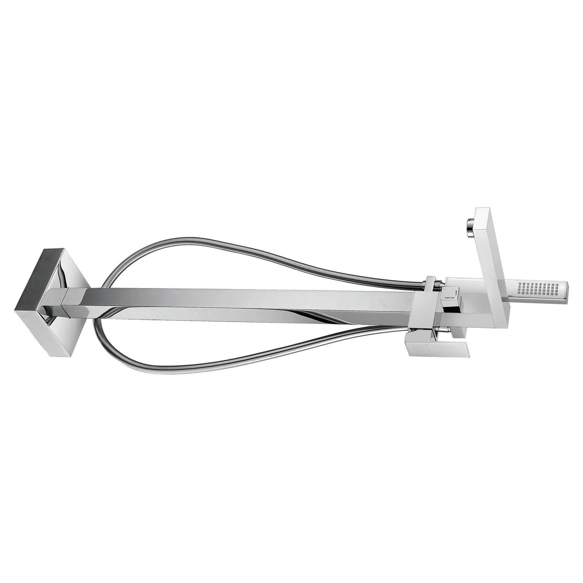 High-end modern shower valve with sleek chrome finish, thermostatic control, and flexible hoses for seamless bathroom upgrades. Perfect for luxurious shower systems.
