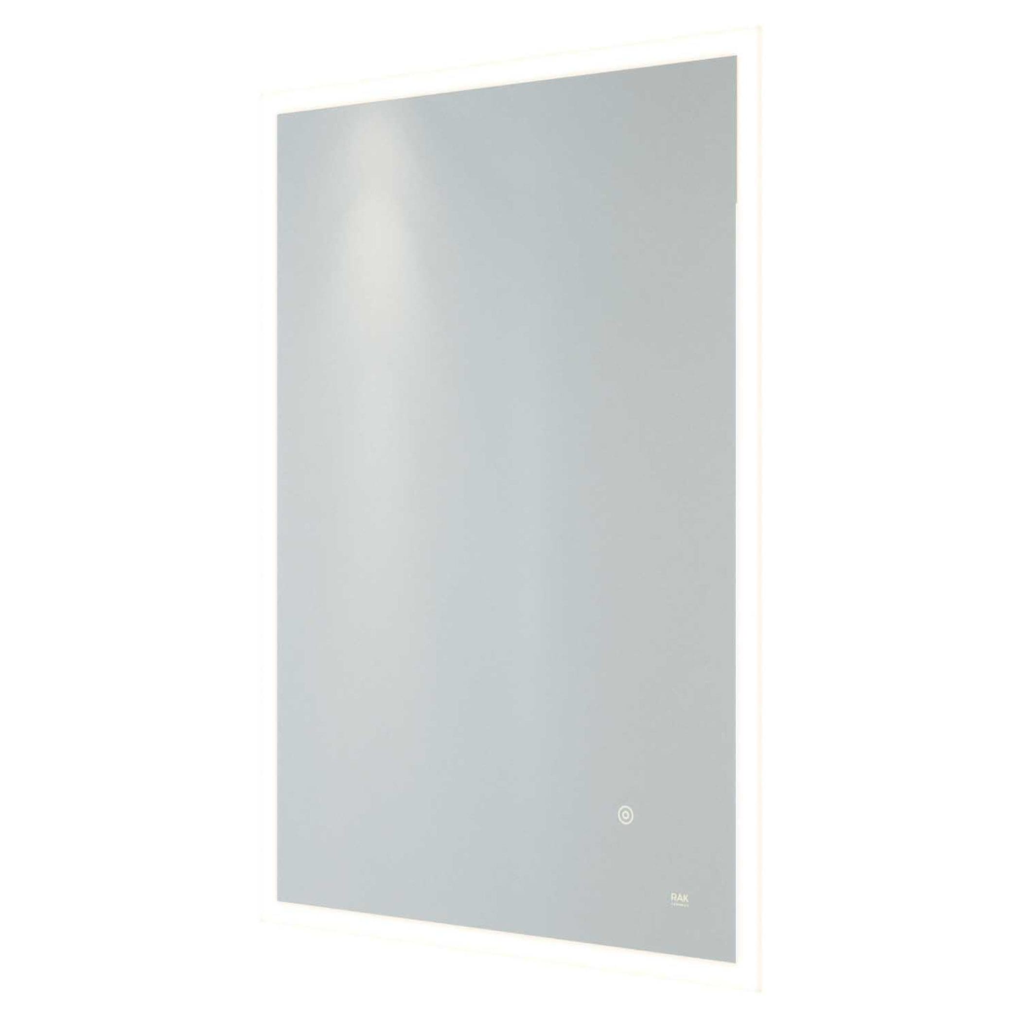 Bright minimalist bathroom mirror with built-in LED lighting, modern design, easy wall mounting, perfect for contemporary bathroom decor.
