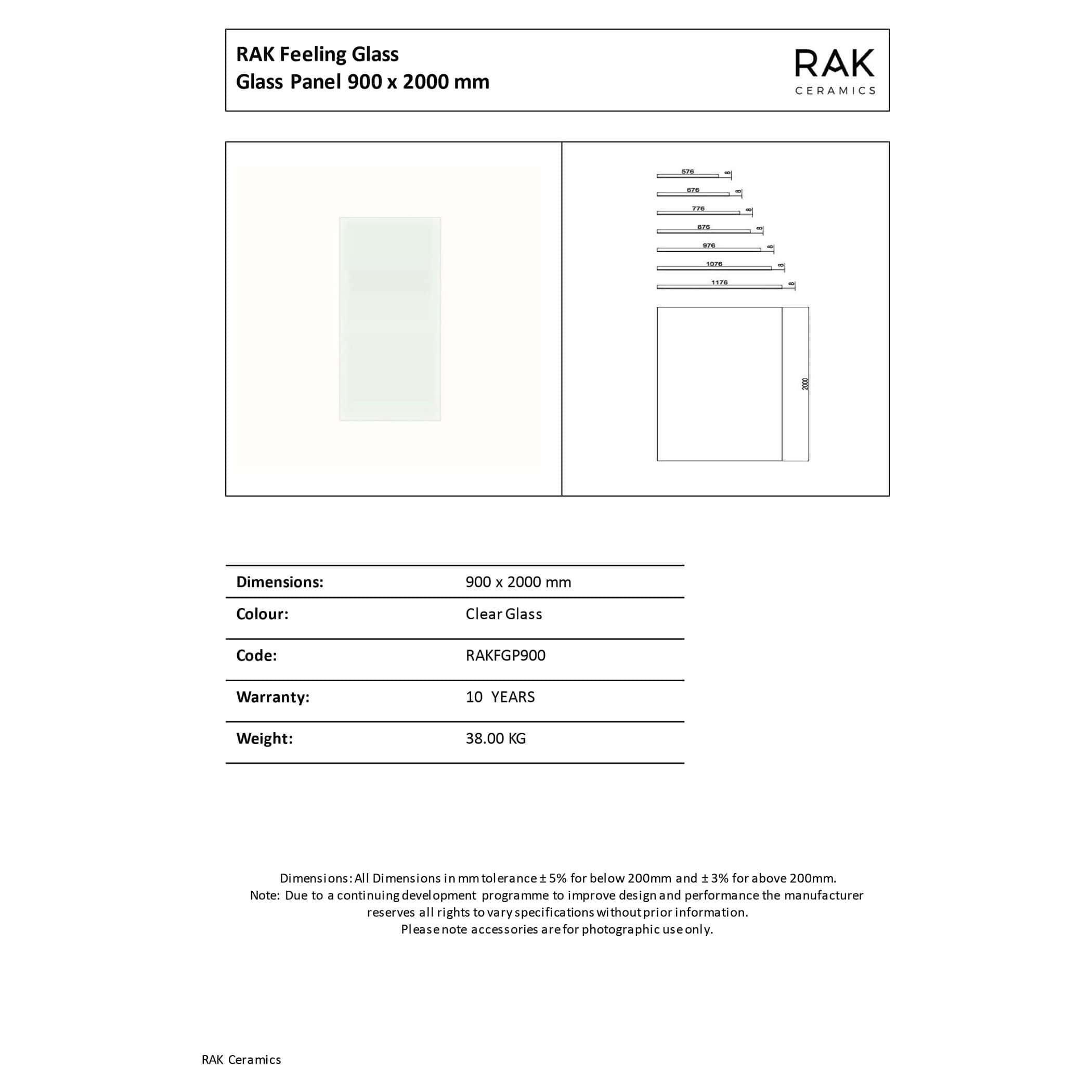 Shattered Glass Shower Panel for modern bathrooms, 900 x 2000mm clear glass with sleek design, durable build, and 10-year warranty, perfect for minimalist bathroom decor.