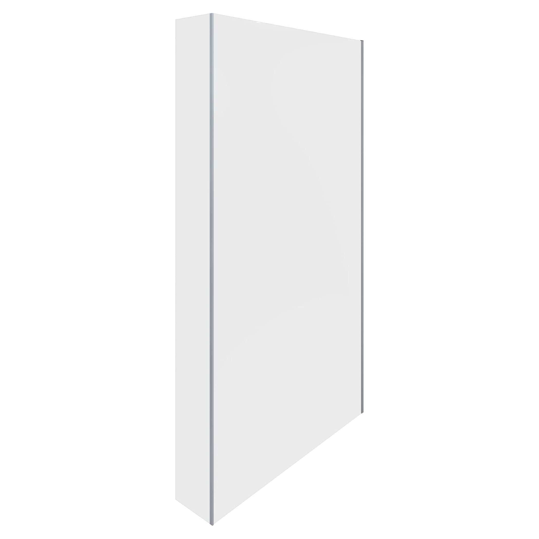 Sleek white bathroom shower enclosure with a minimalist design, perfect for modern bathroom renovation and creating a stylish shower space. Ideal for space-efficient bathroom upgrades.