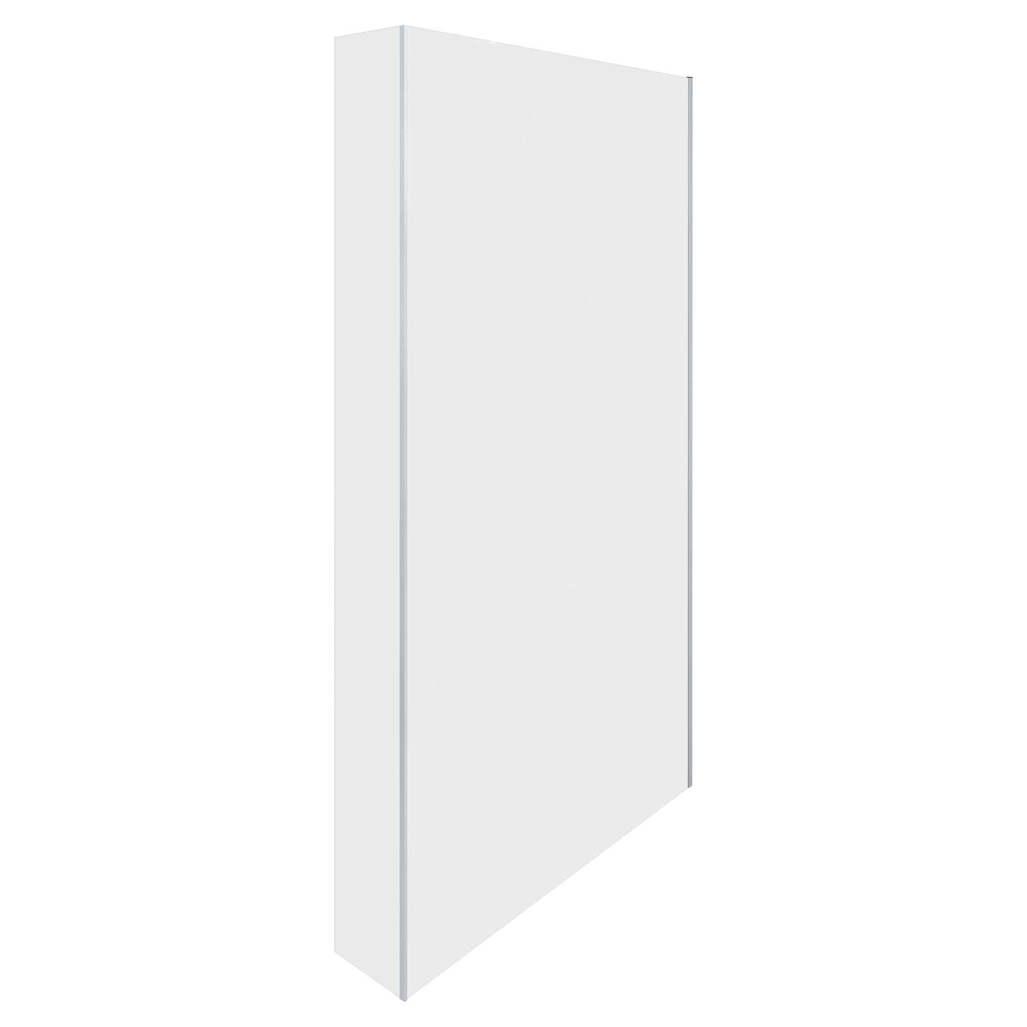 Sleek white bathroom panel with modern design, ideal for contemporary bathroom renovations, waterproof surface, and easy to install for a stylish shower or bathroom enclosure.