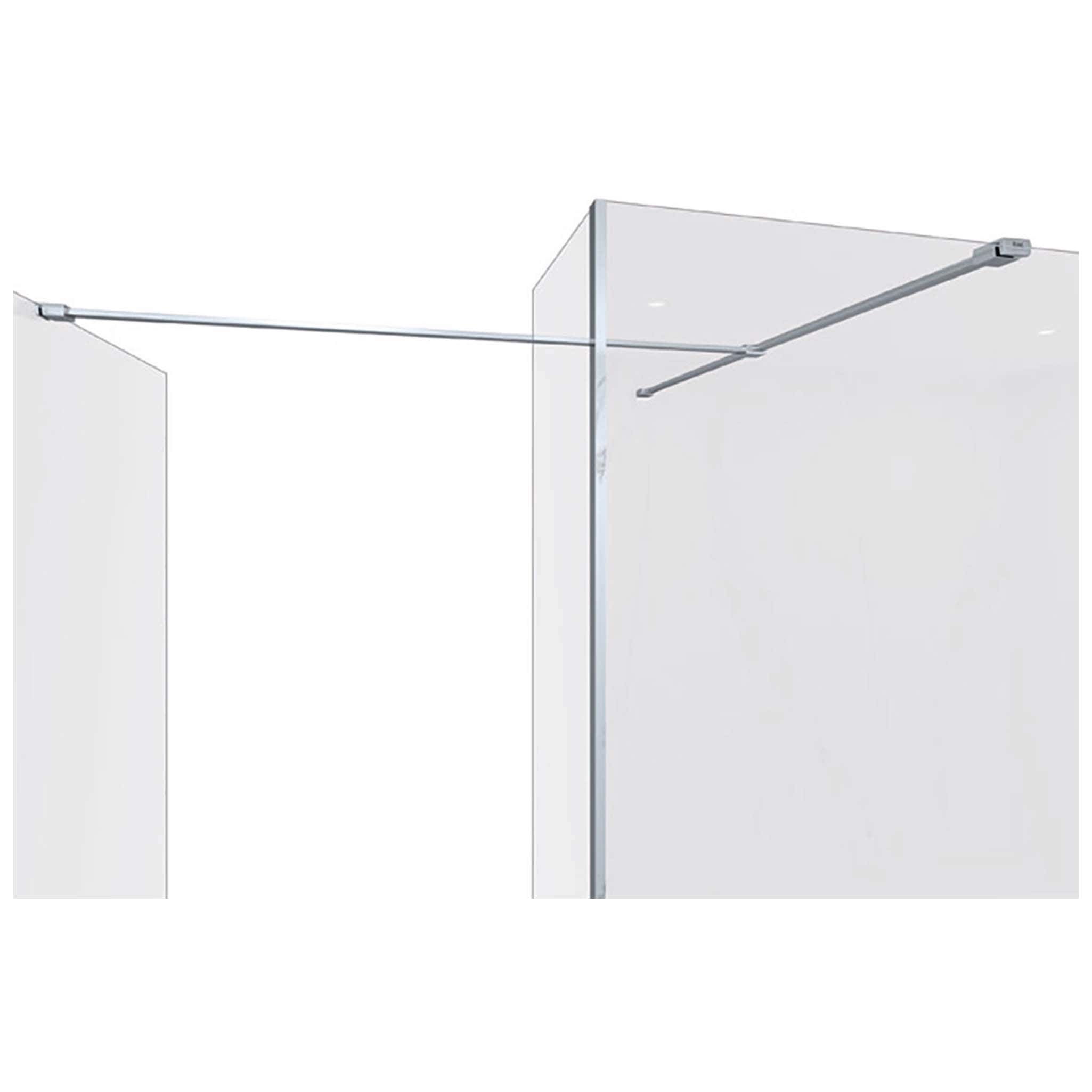 Sliding glass shower screen with a sleek aluminium towel bar, modern minimalist design, ideal for contemporary bathrooms, durable and easy to clean, perfect for enhancing bathroom aesthetics.