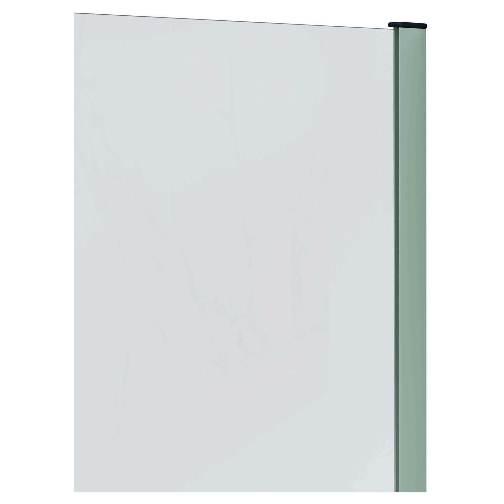 Clear glass bathroom shower screen with metal support for modern bathroom design. Durable, sleek, and easy to install shower enclosure. Perfect for contemporary bathroom upgrades.