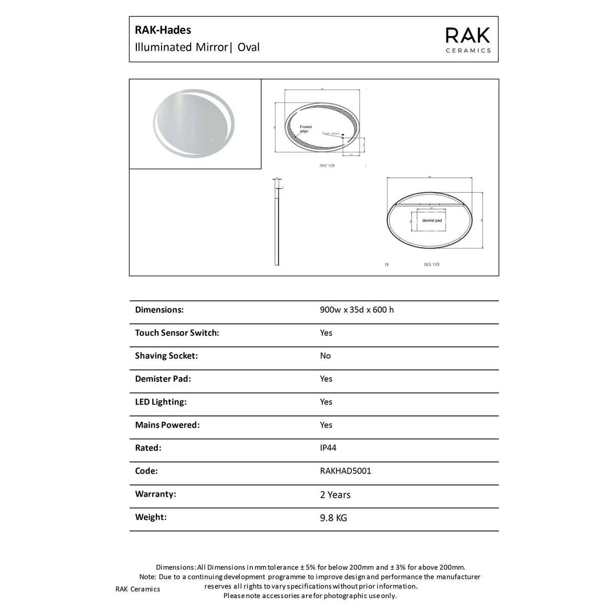 Shaped illuminated oval bathroom mirror with integrated touch sensor, frosted edge, and LED lighting, designed for modern bathrooms.