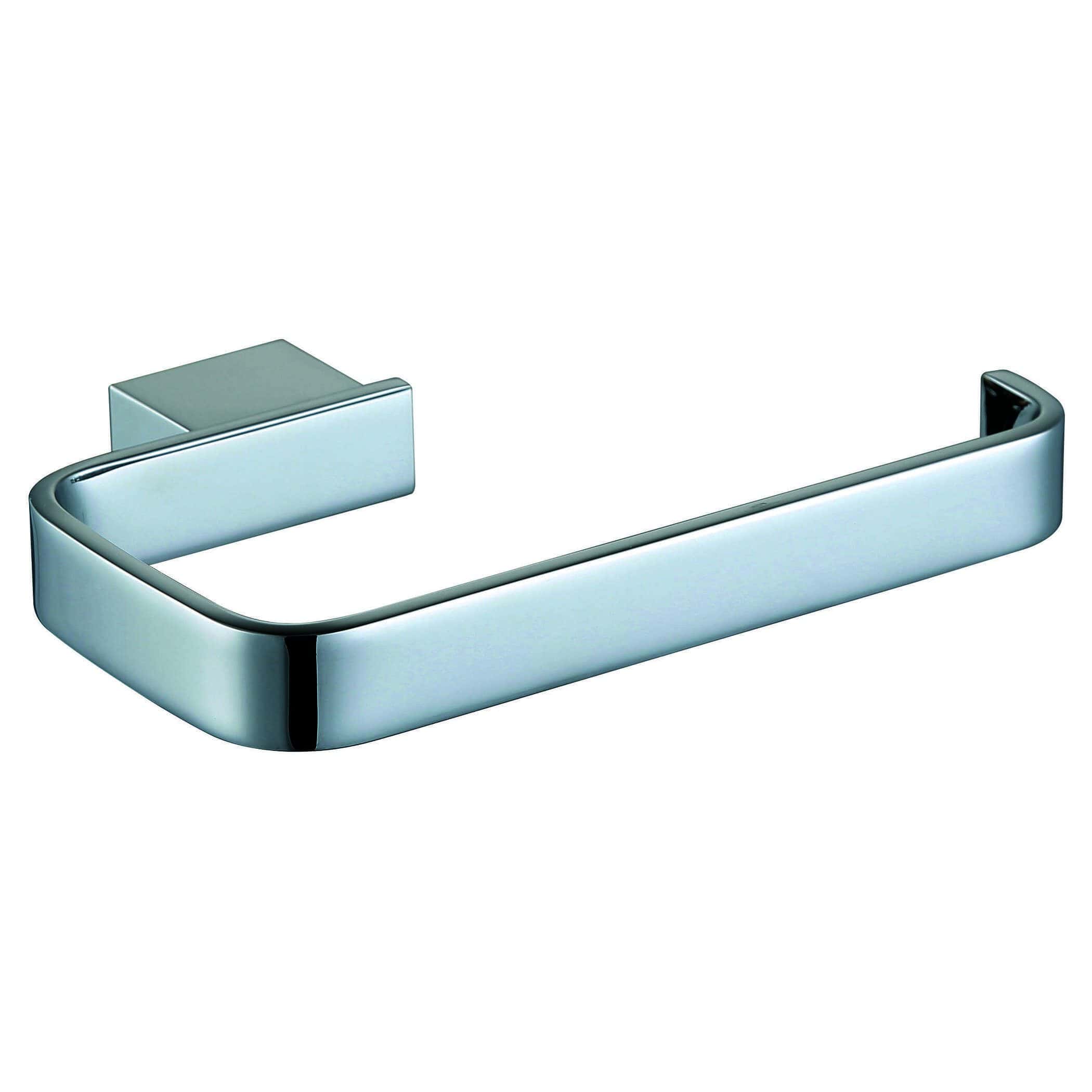 Sleek silver bathroom towel rail with modern chrome finish, wall-mounted design for contemporary bathrooms, providing efficient towel storage and a stylish look.