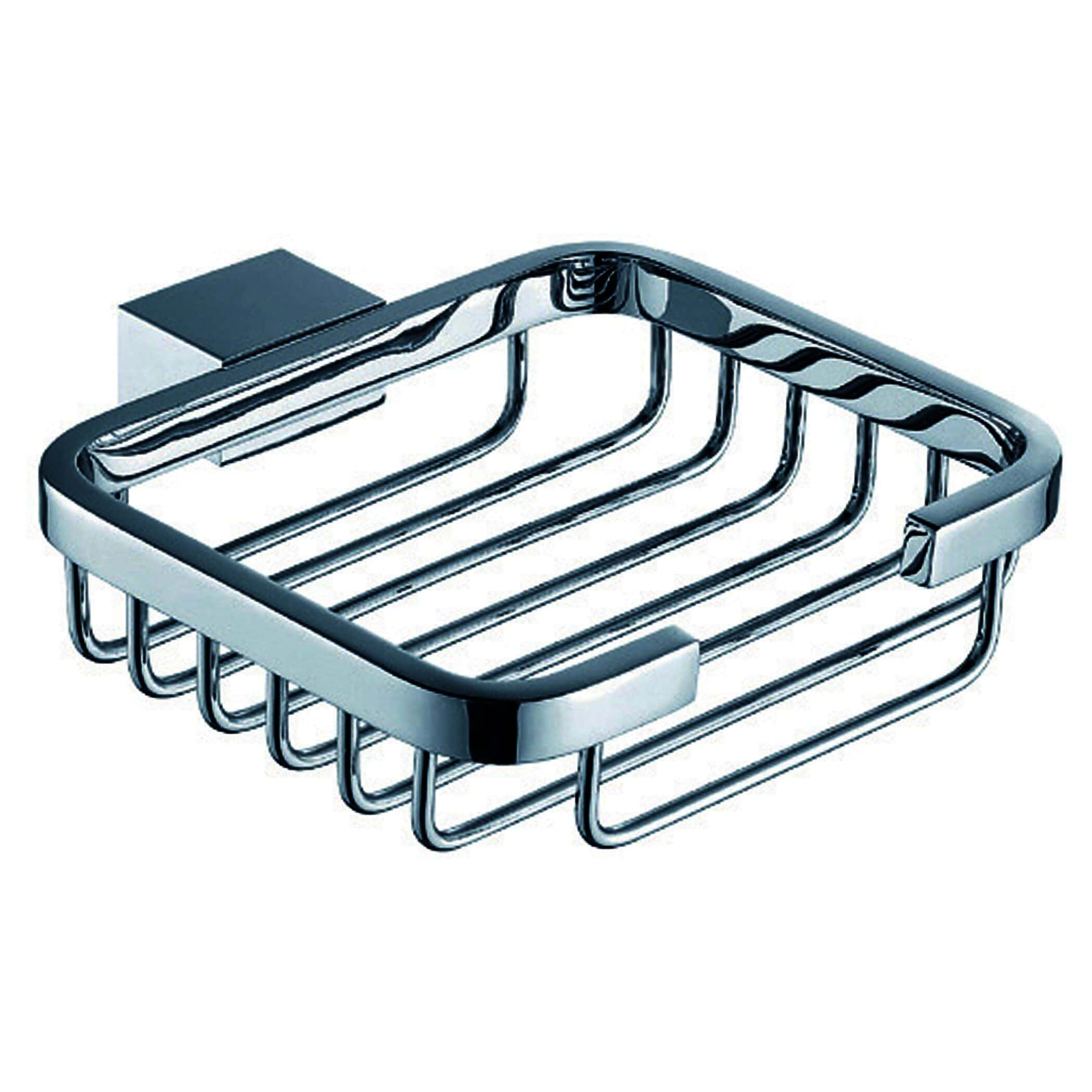 Sleek chrome shower soap holder with multiple bars for soap storage, ideal for modern bathrooms and enhancing bathroom organisation.