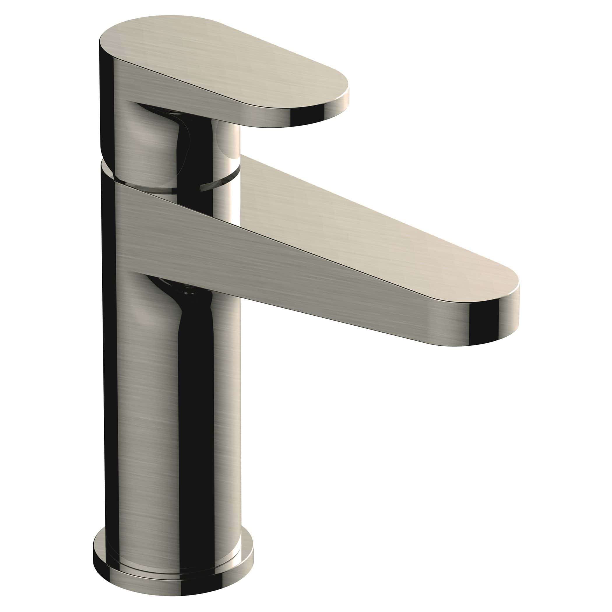 Sleek modern stainless steel bathroom tap with minimalist design, suitable for contemporary bathroom sinks and washbasins. Perfect for upgrades and bathroom renovation projects.