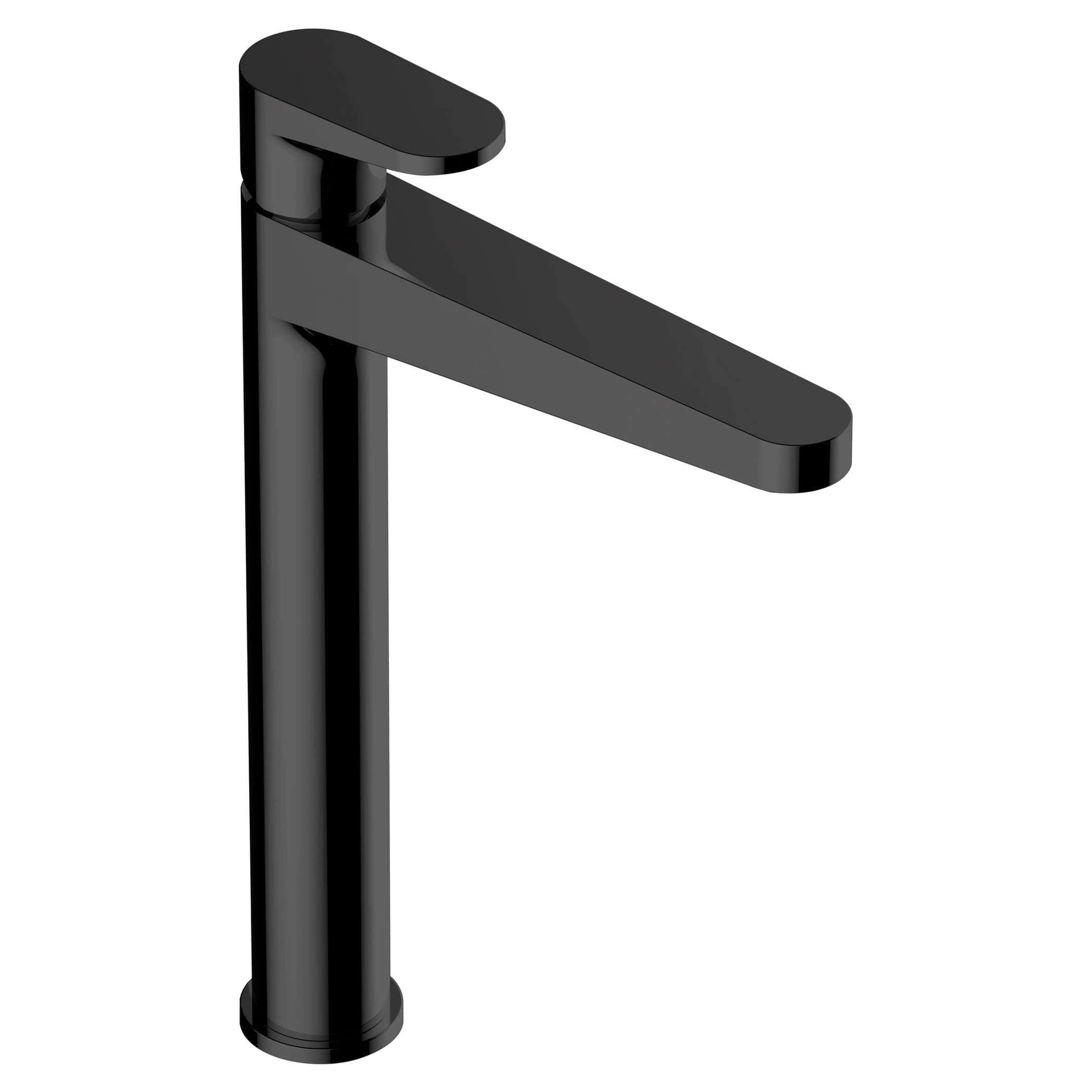 Modern black bathroom tap with sleek design and high-quality finish for stylish bathroom fixtures.
