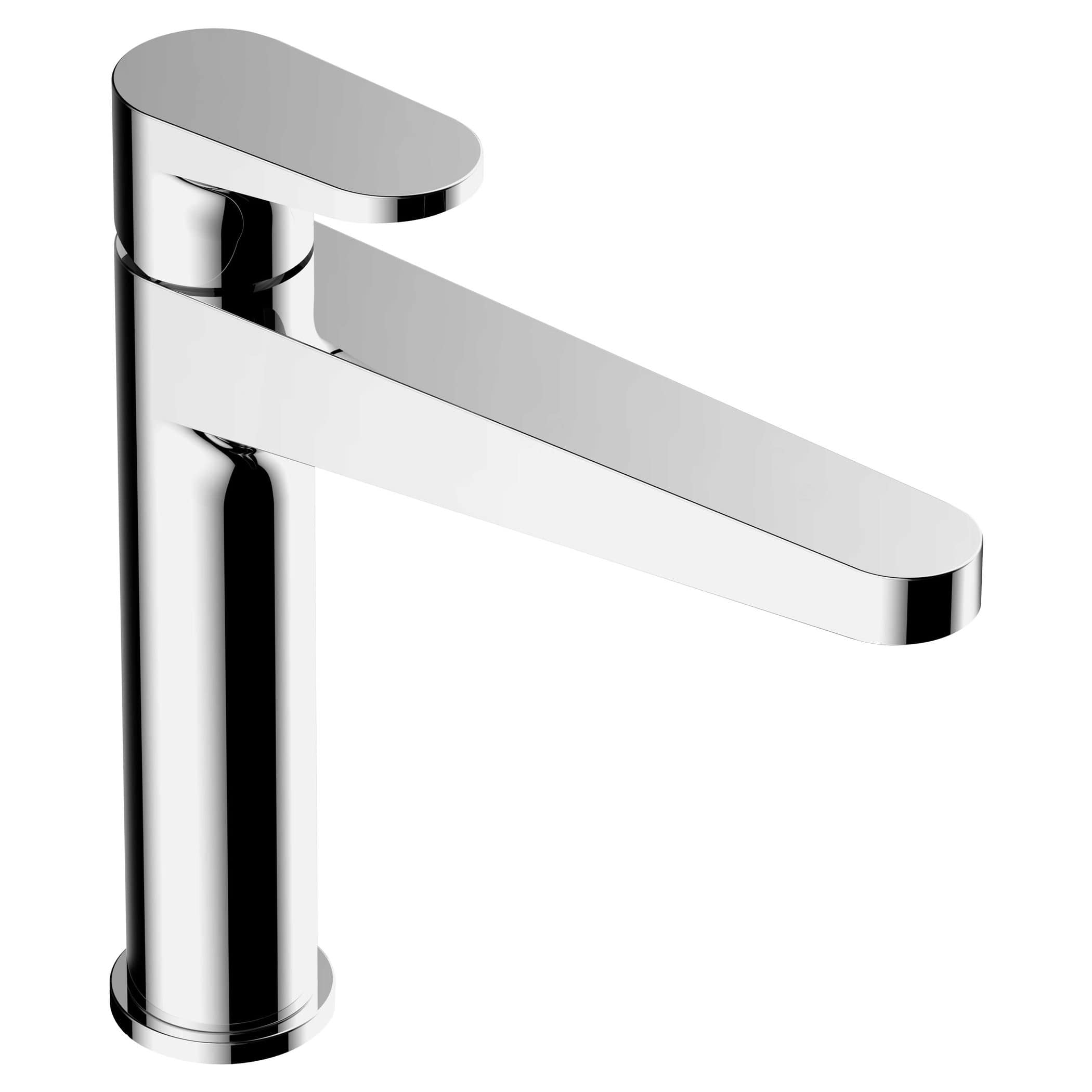 Brushed metal bathroom tap, modern chrome basin mixer tap, minimalist bathroom sink faucet, sleek contemporary bathroom fixtures, high-quality chrome tap design.