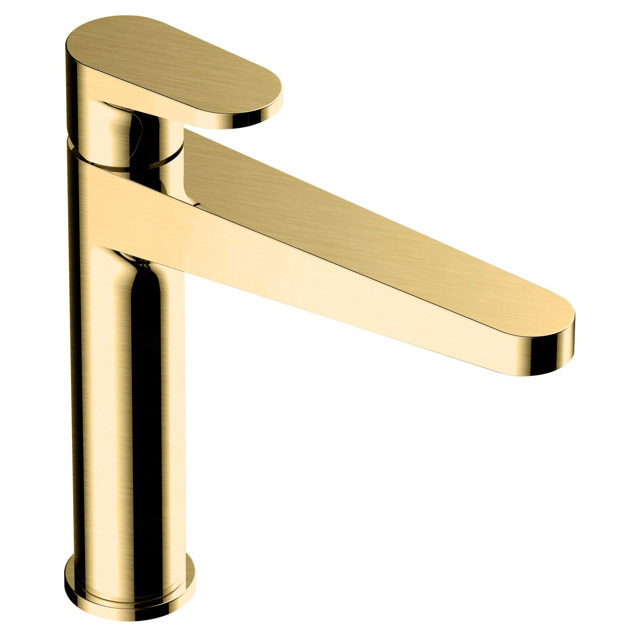 Brass bathroom tap with modern sleek design, perfect for contemporary bathroom fixtures and fittings. High-quality brass material, stylish and durable for everyday use.