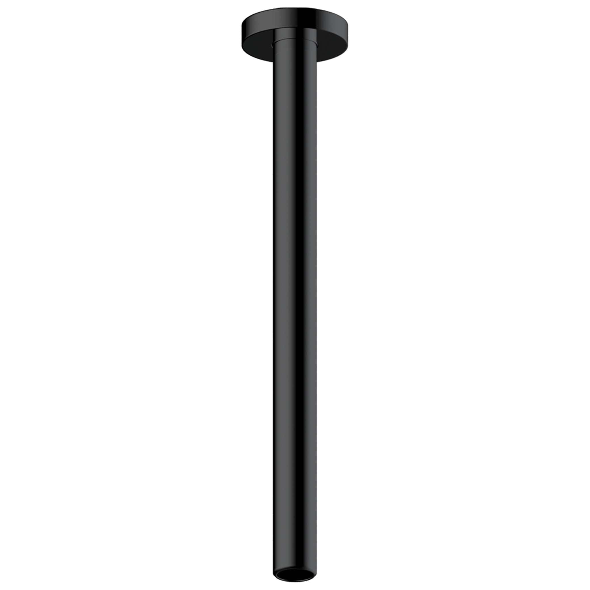Sleek black bathroom shower pipe for modern bathroom design, durable chrome finish, easy to install, perfect for contemporary shower enclosures, high-quality bathroom accessories.