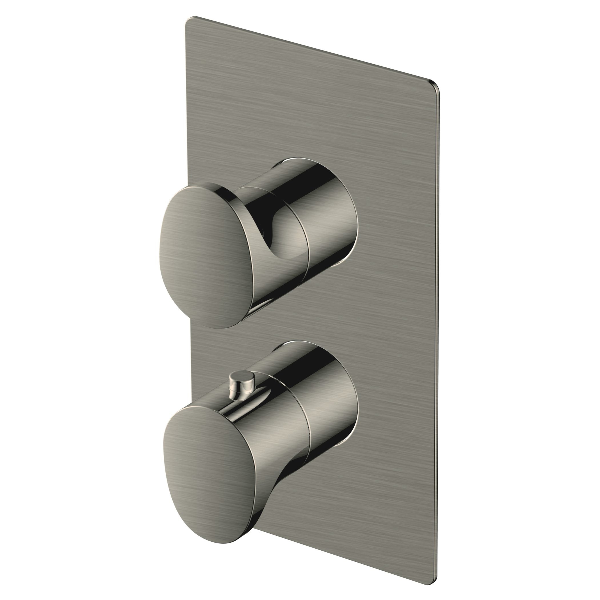 Sleek modern thermostatic shower valves for luxury bathroom fittings, crafted from polished chrome for durability and style, ideal for contemporary Bubly bathrooms.