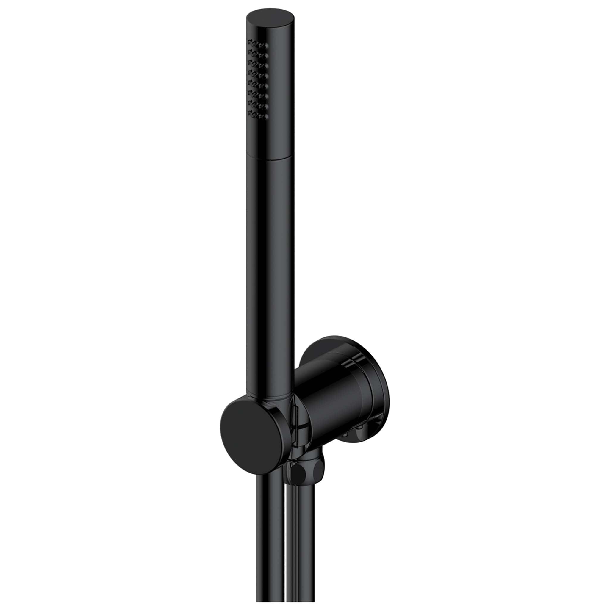 Sleek black shower head and rail system for modern bathroom decor, durable and easy to install. Perfect for enhancing your shower experience with stylish bathroom fixtures.