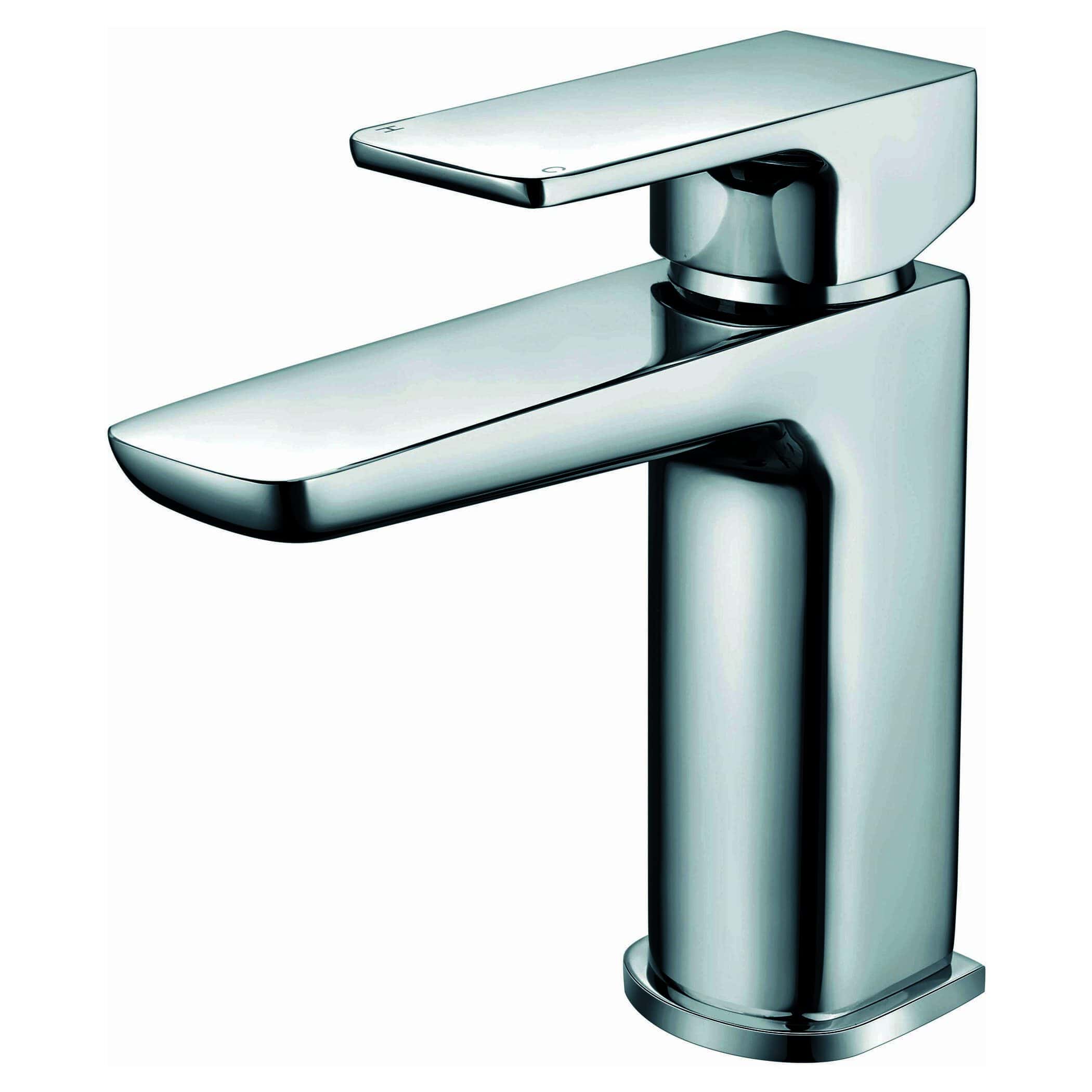 Polished chrome bathroom tap for modern bathroom design.