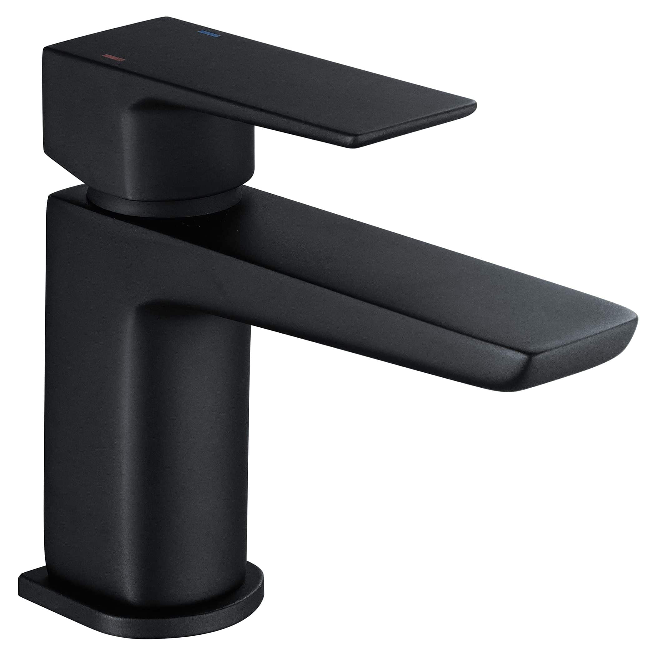 Sleek black bathroom faucet with modern matte finish and minimalist design, perfect for contemporary bathrooms and basins. Durable and easy to install, ideal for stylish bathroom upgrades.
