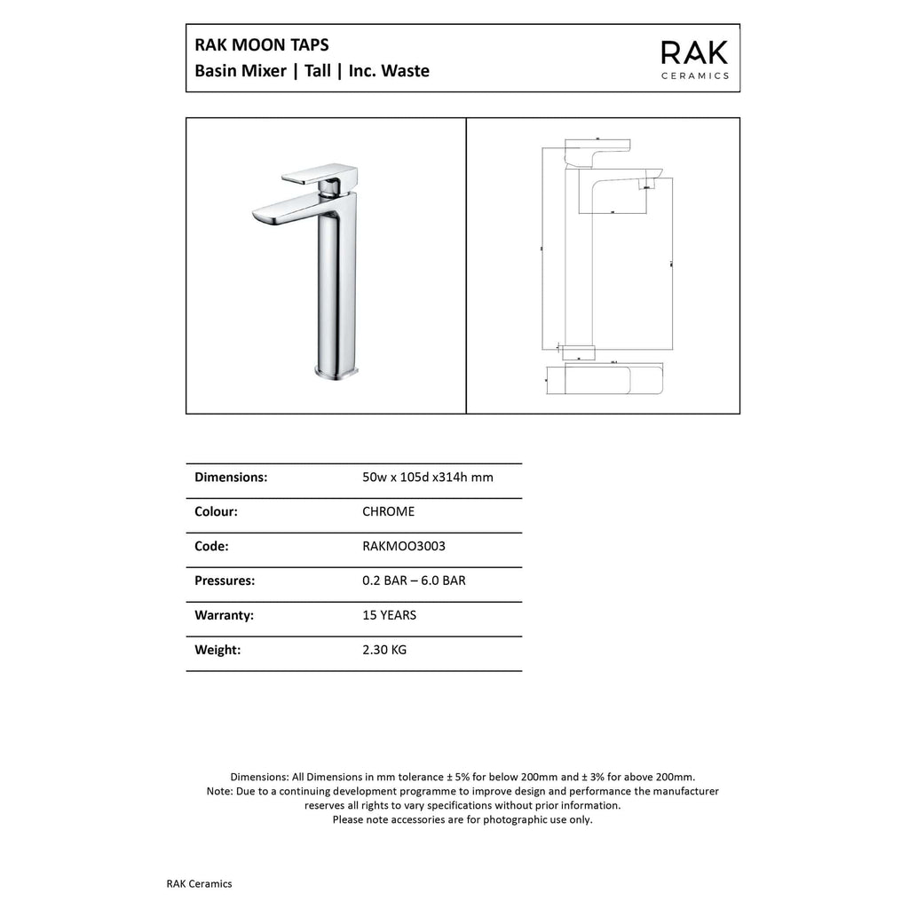 Polished chrome bathroom basin tap by Bubly Bathrooms, modern tall mixer faucet designed for contemporary bathrooms.