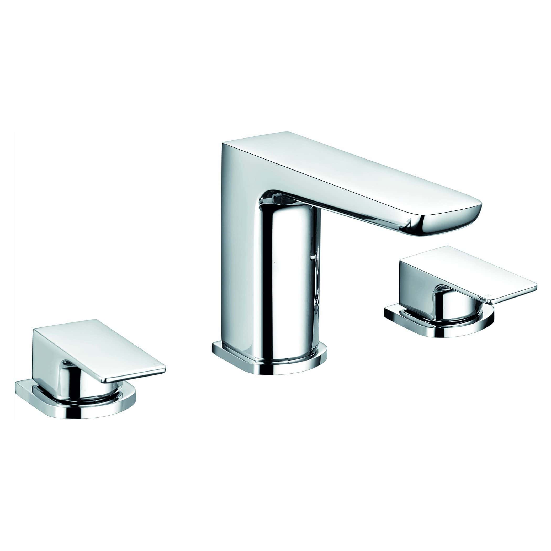 Sleek modern chrome bathroom tap set with two matching handles, ideal for contemporary bathroom or ensuite sink installations, combining style and functionality.