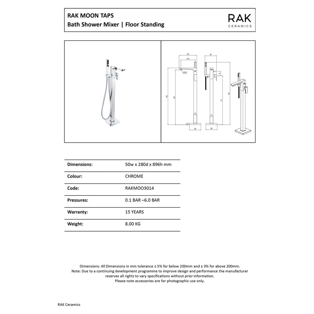 Modern chrome bath shower mixer with floor standing design for bathrooms.