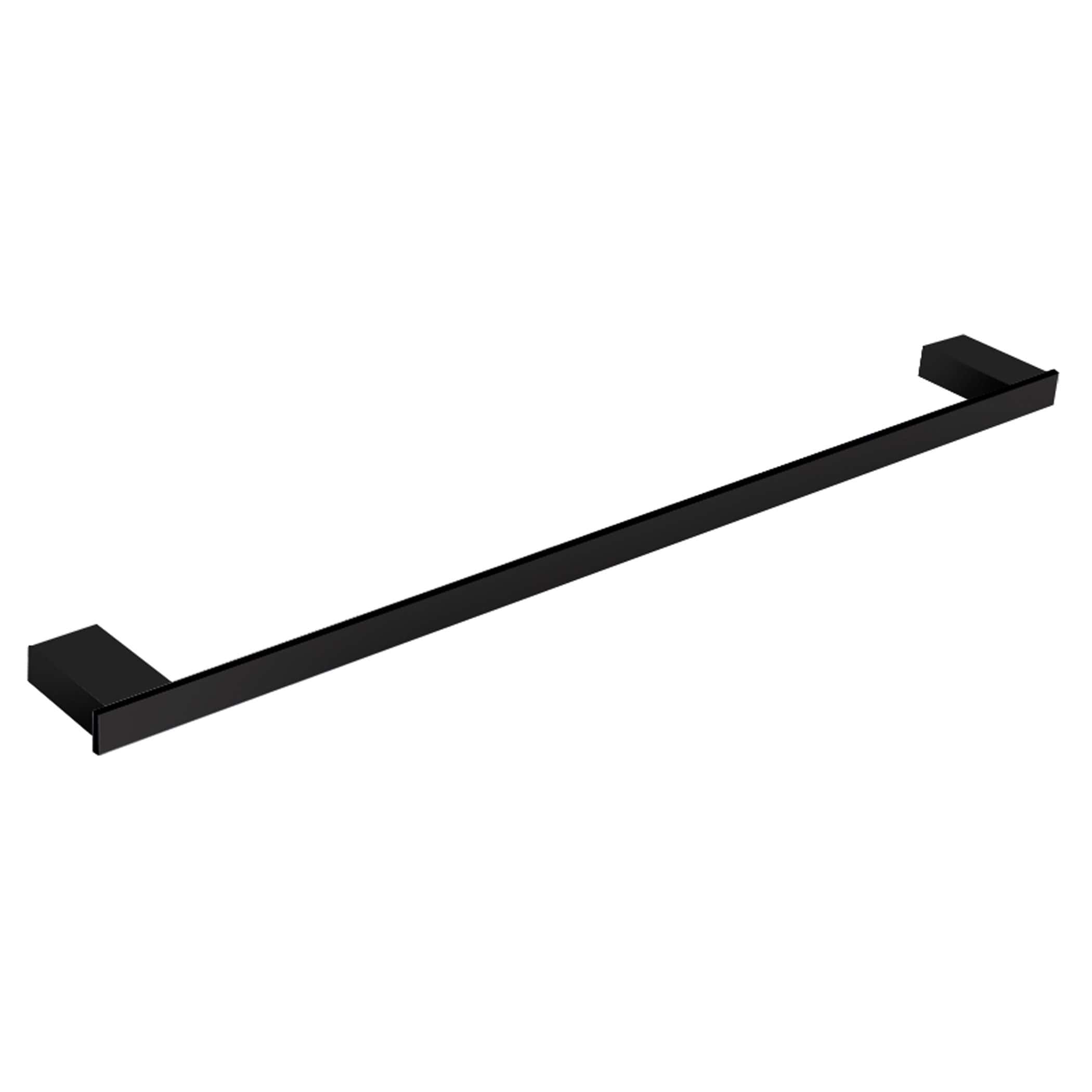 Sleek black bathroom towel rail for modern bathroom design, providing convenient towel hanging and storage solution. Perfect for contemporary home bathrooms looking for functional decor.