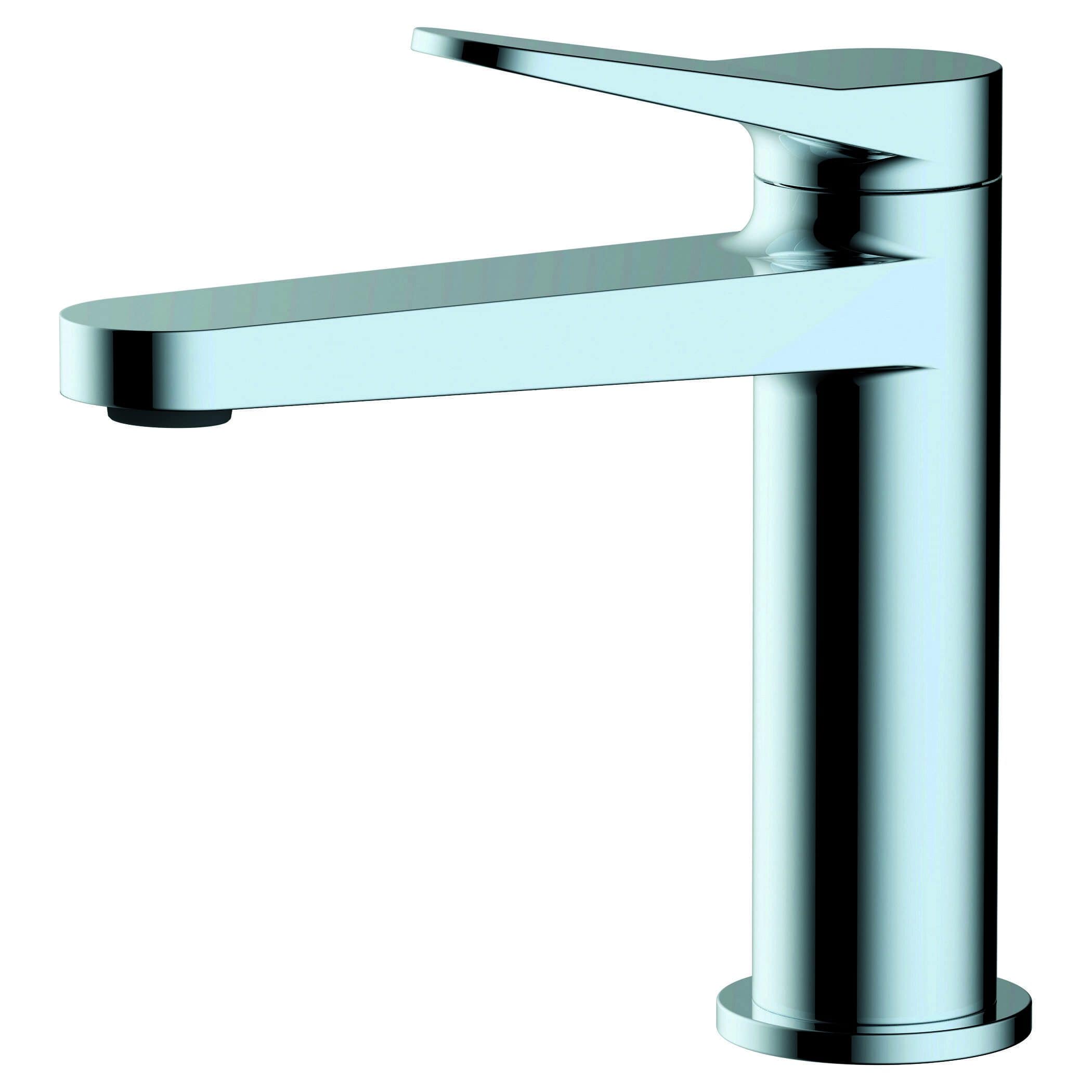 Brushed chrome modern kitchen tap for stylish bathroom design.