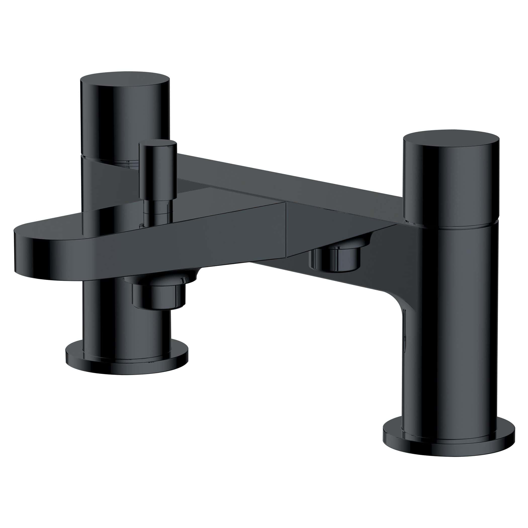 Sleek black modern bathroom tap with a minimalist design, perfect for contemporary home or commercial bathrooms, offering stylish functionality and durability.
