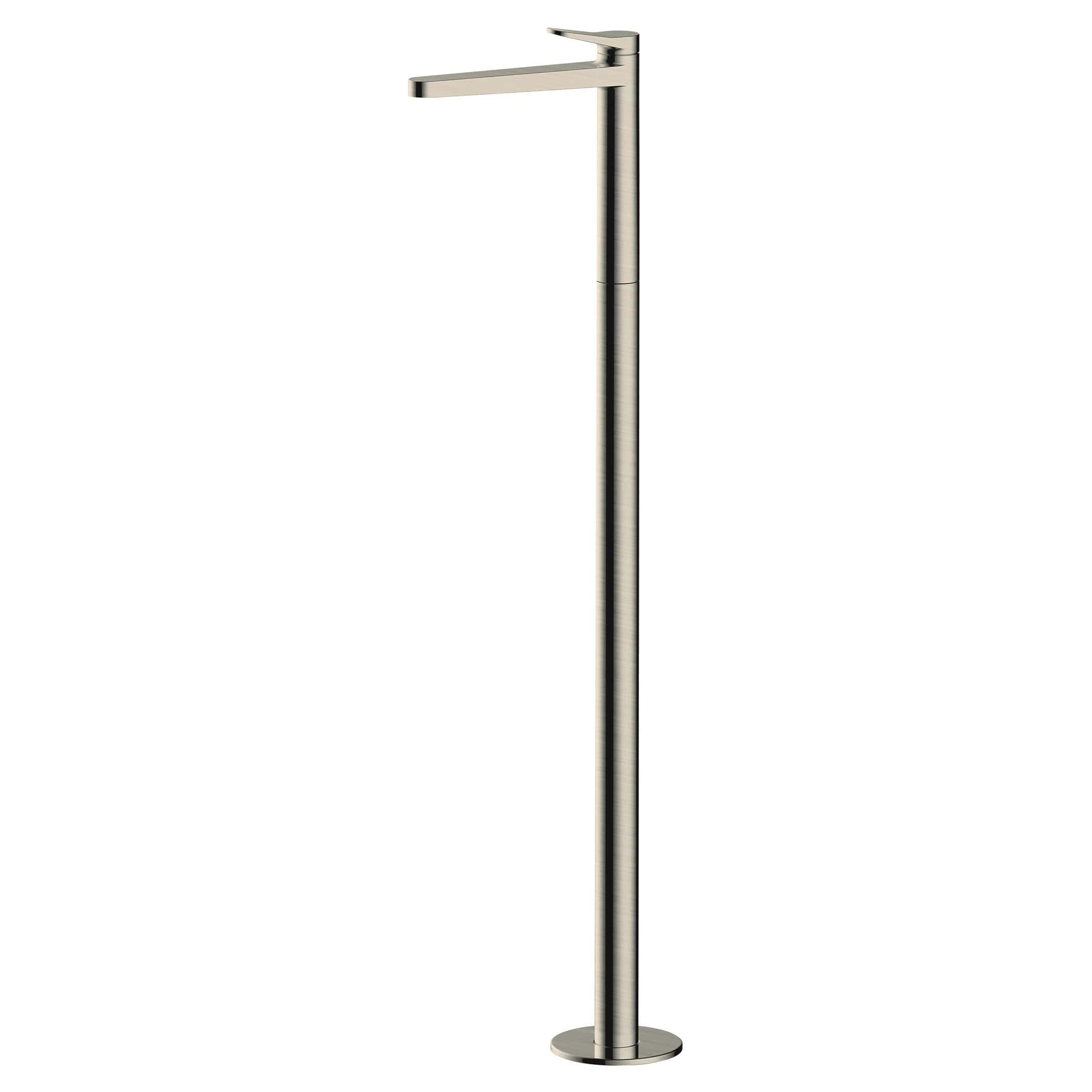Sleek modern stainless steel bathroom tap with a minimalist design, perfect for contemporary bathroom remodels and installations.