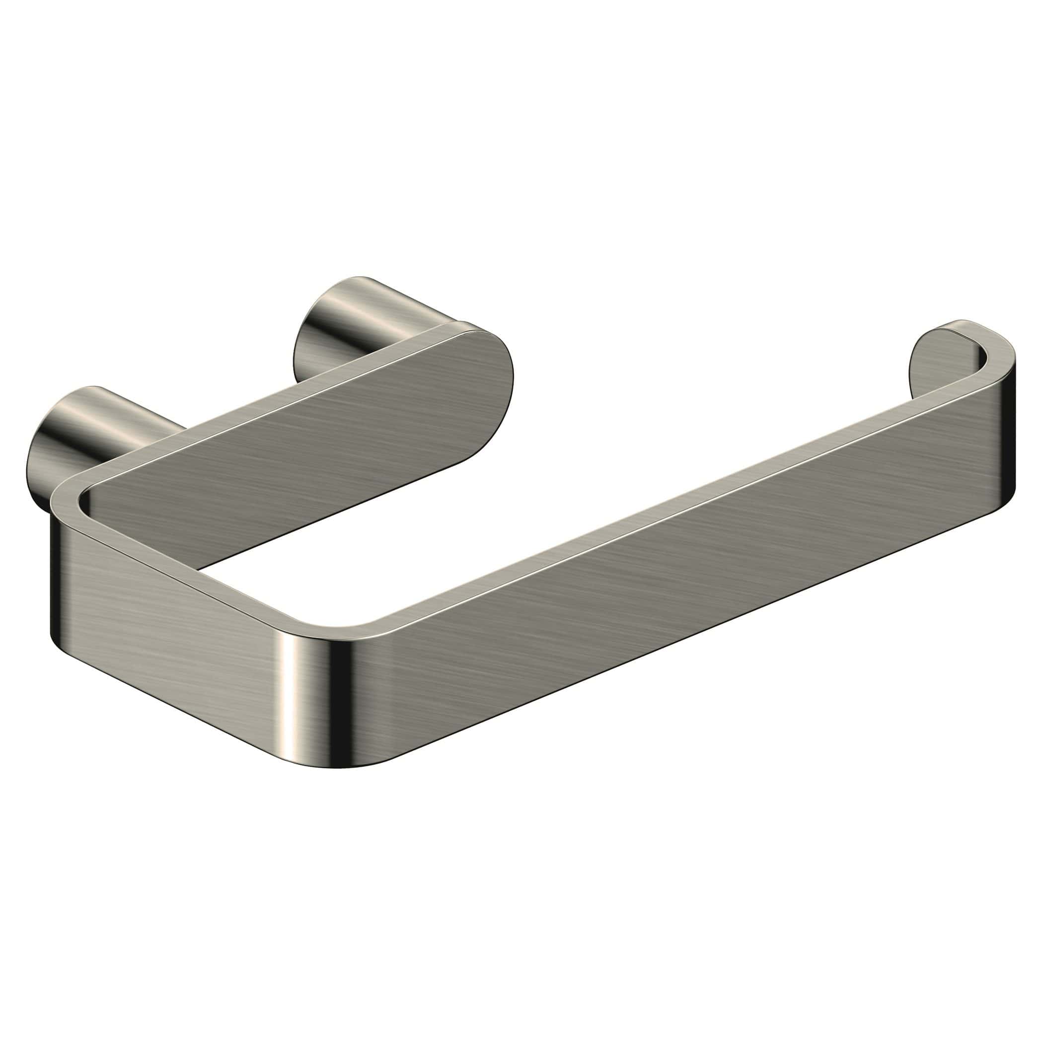 Sleek stainless steel bathroom towel holder with modern, minimalistic design, ideal for contemporary bathroom spaces. Durable and easy to clean, perfect for hanging towels and accessories.
