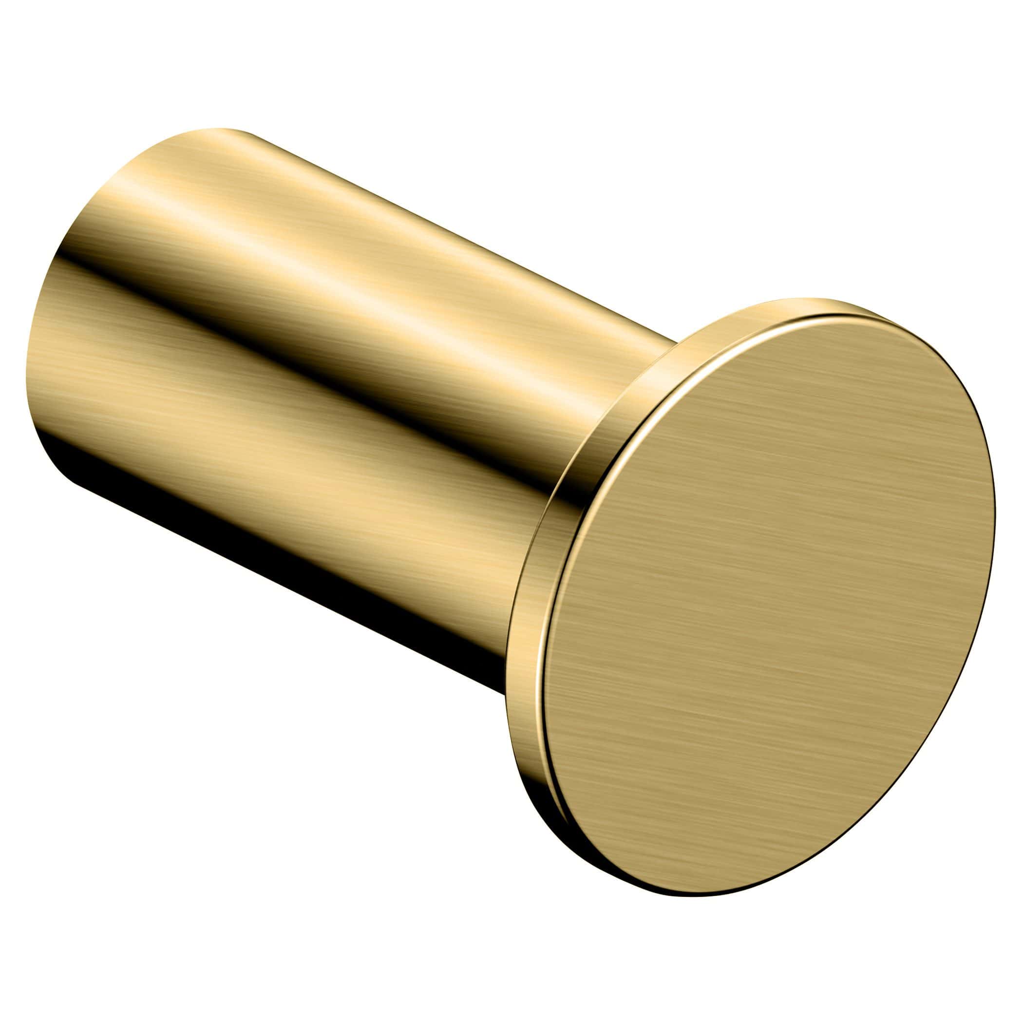 Shiny gold bathroom cabinet handle or drawer knob, modern and sleek design, perfect for luxury bathroom or vanity renovation, durable and stylish fixture.