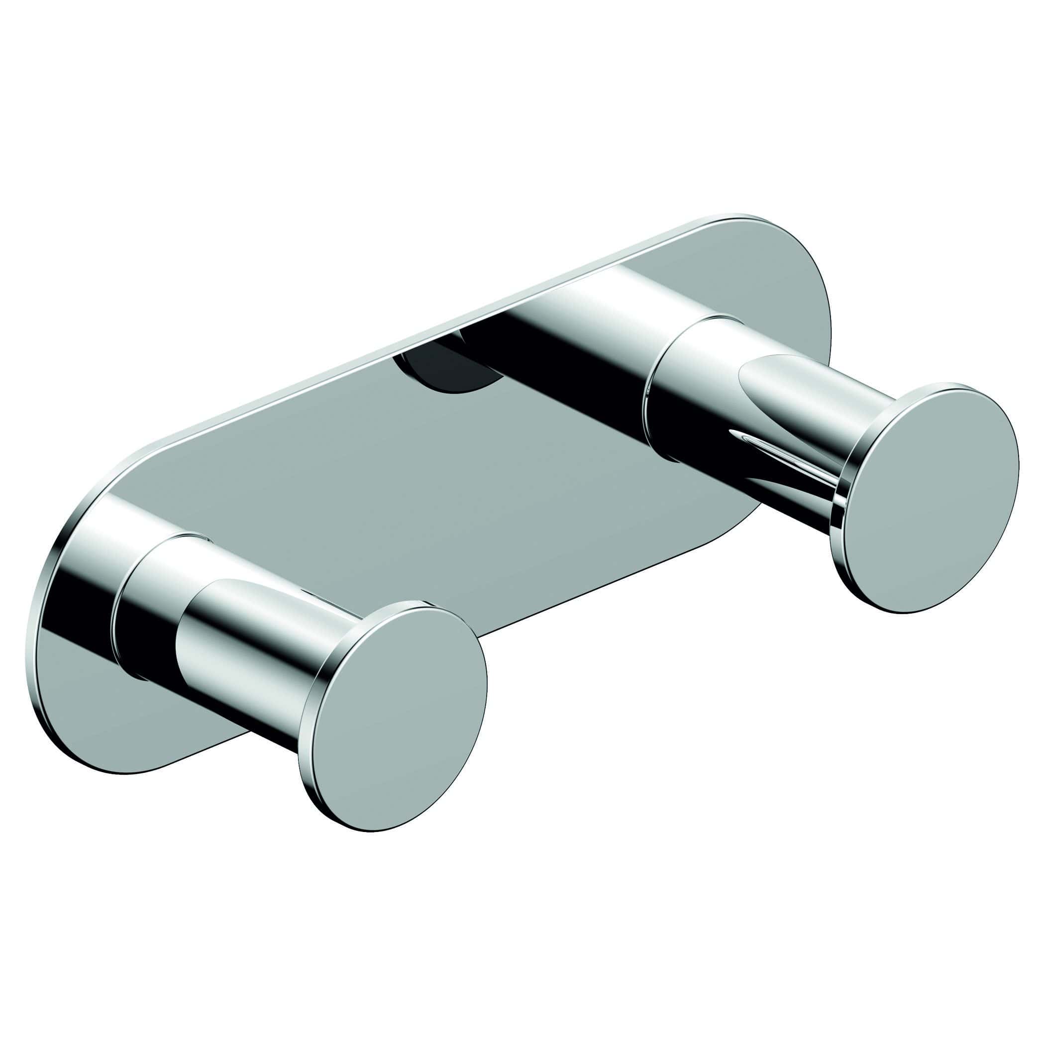 Shower rail bracket in chrome finish, modern bathroom accessory, wall-mounted, durable and stylish for bathroom installations.