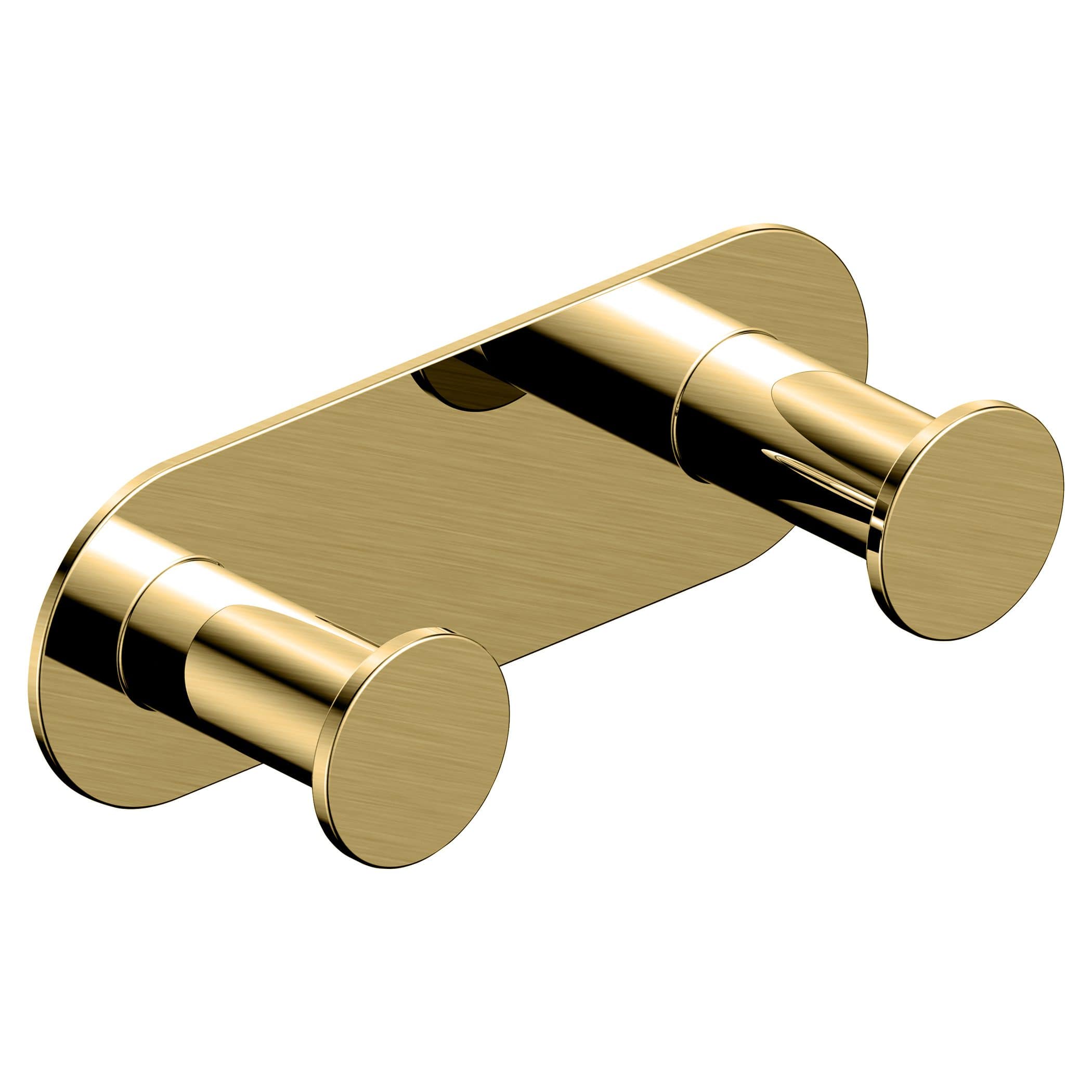 Polished gold bathroom wall-mounted toilet paper holder, luxury bathroom accessories, modern design, elegant gold finish for exclusive bathroom decor.