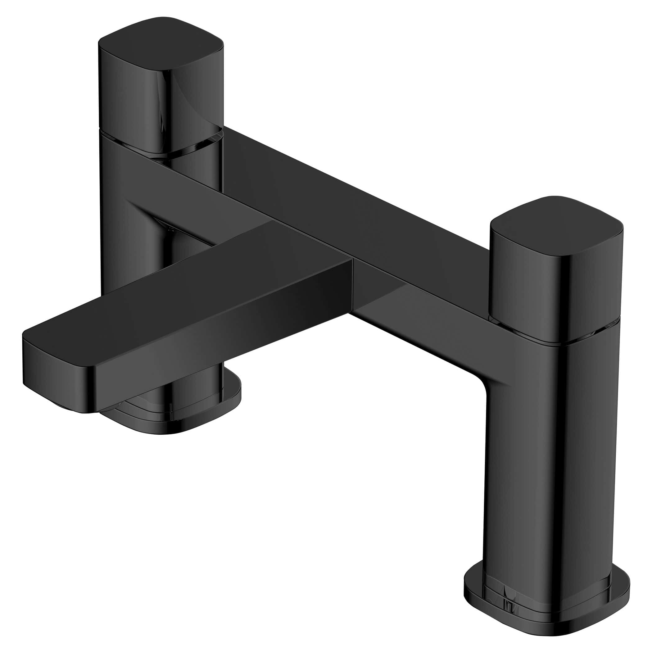 Sleek black bathroom mixer tap with modern design, ideal for contemporary bathroom setups and accessible to all users. Perfect for upgrading your bathroom style with quality fixtures.