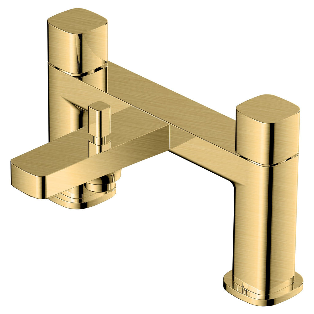Luxury gold bathroom tap, modern designer basin mixer faucet, high-end brass finish, contemporary style, premium bathroom fixtures.