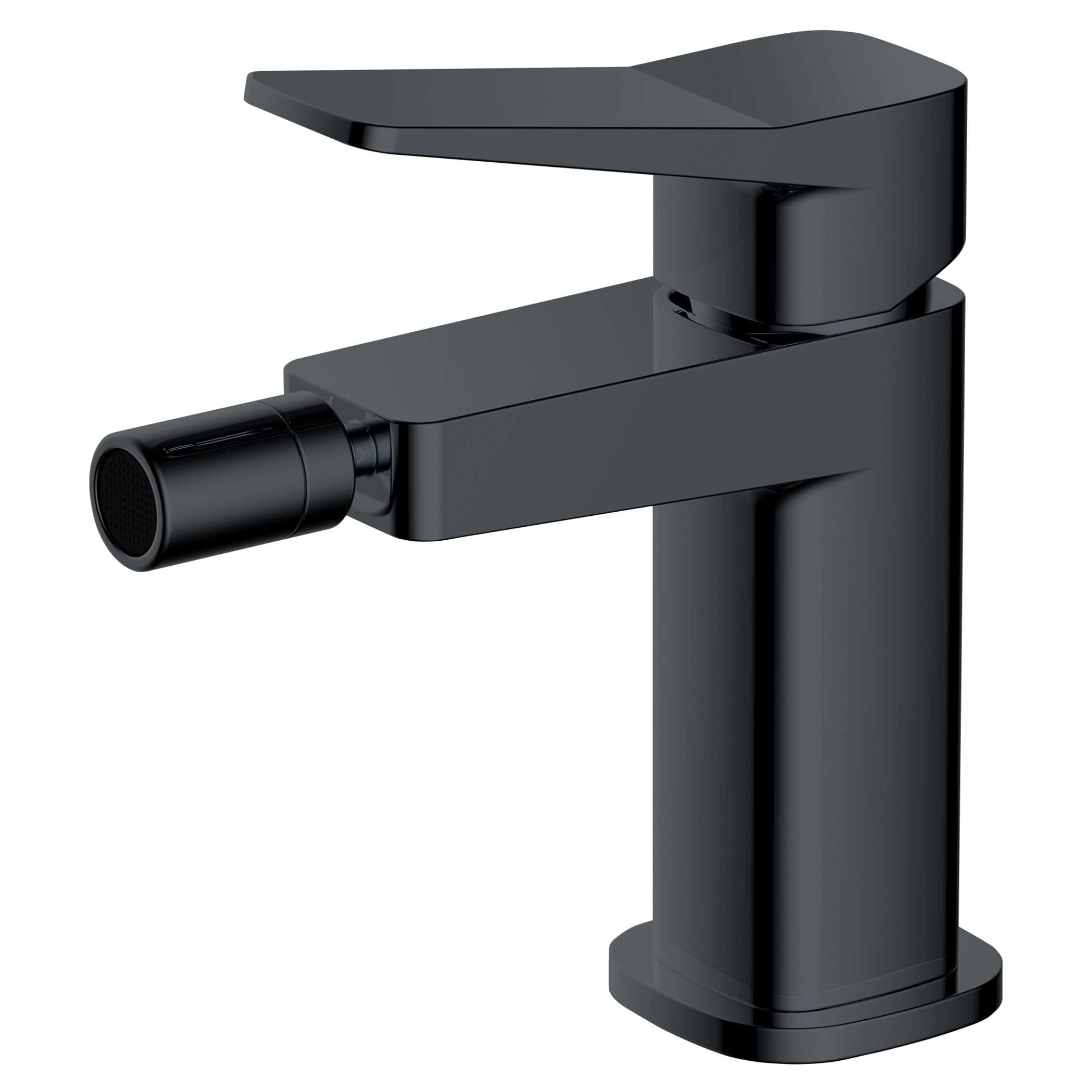 Single black bathroom tap with a modern matte finish, designed for stylish bathroom sink installations. Sleek, minimalist design perfect for contemporary bathroom decor.
