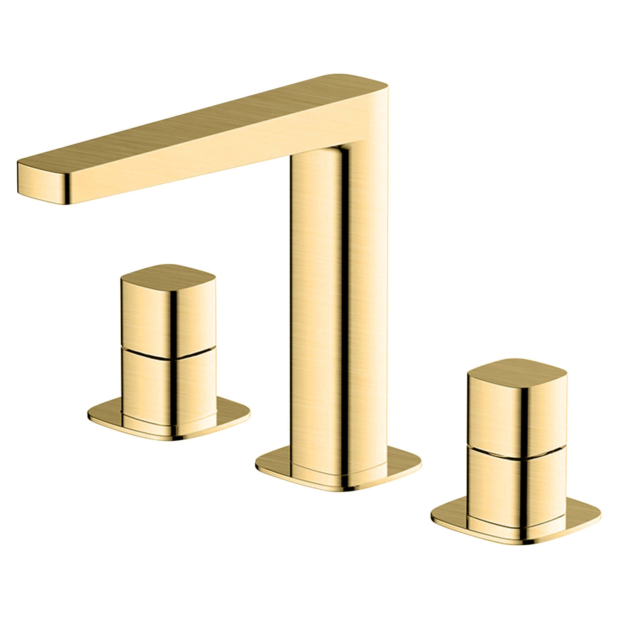 Polished gold bathroom mixer tap set with sleek modern design, ideal for contemporary bathroom upgrades. Perfect for adding a luxurious touch to your bathroom decor.