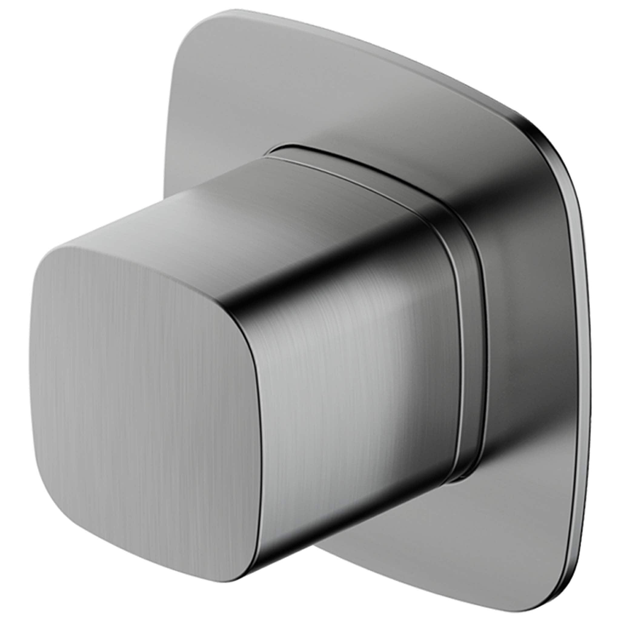 Sleek stainless steel shower thermostat control with modern design, perfect for contemporary bathroom upgrades and bathroom renovation projects.