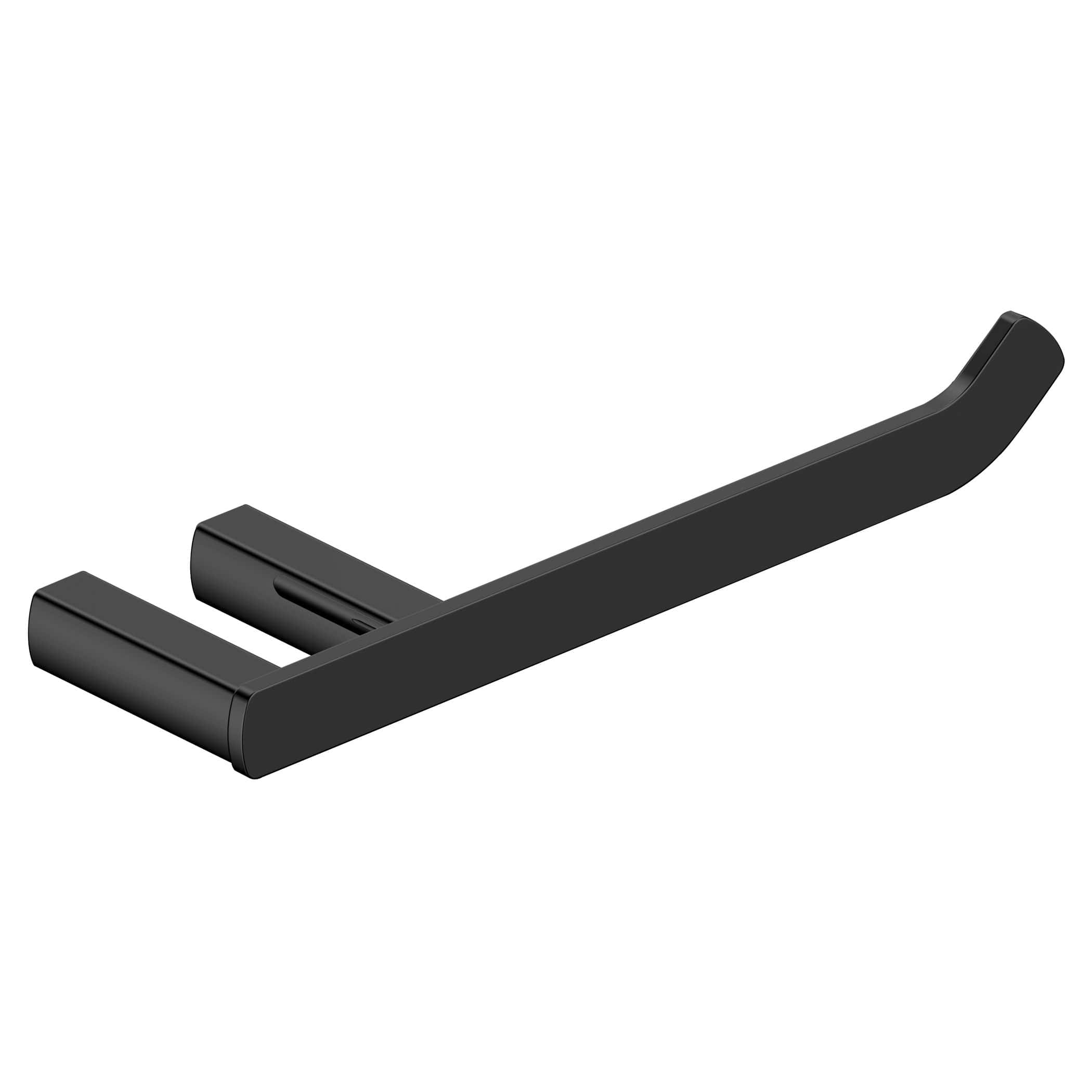 Sleek black bathroom door handle with modern minimalist design, satin finish, and smooth curves, suitable for contemporary bathroom decor.