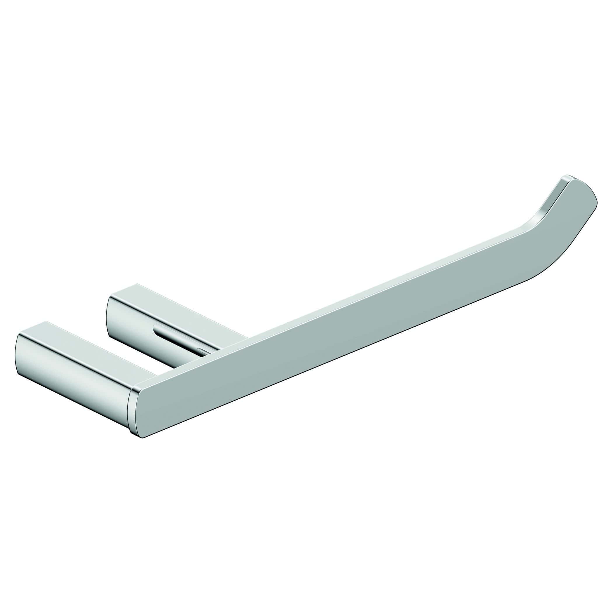 High-quality chrome bathroom towel rail holder, sleek and modern design perfect for bathroom organisation and accessories. Durable metal construction for long-lasting use.