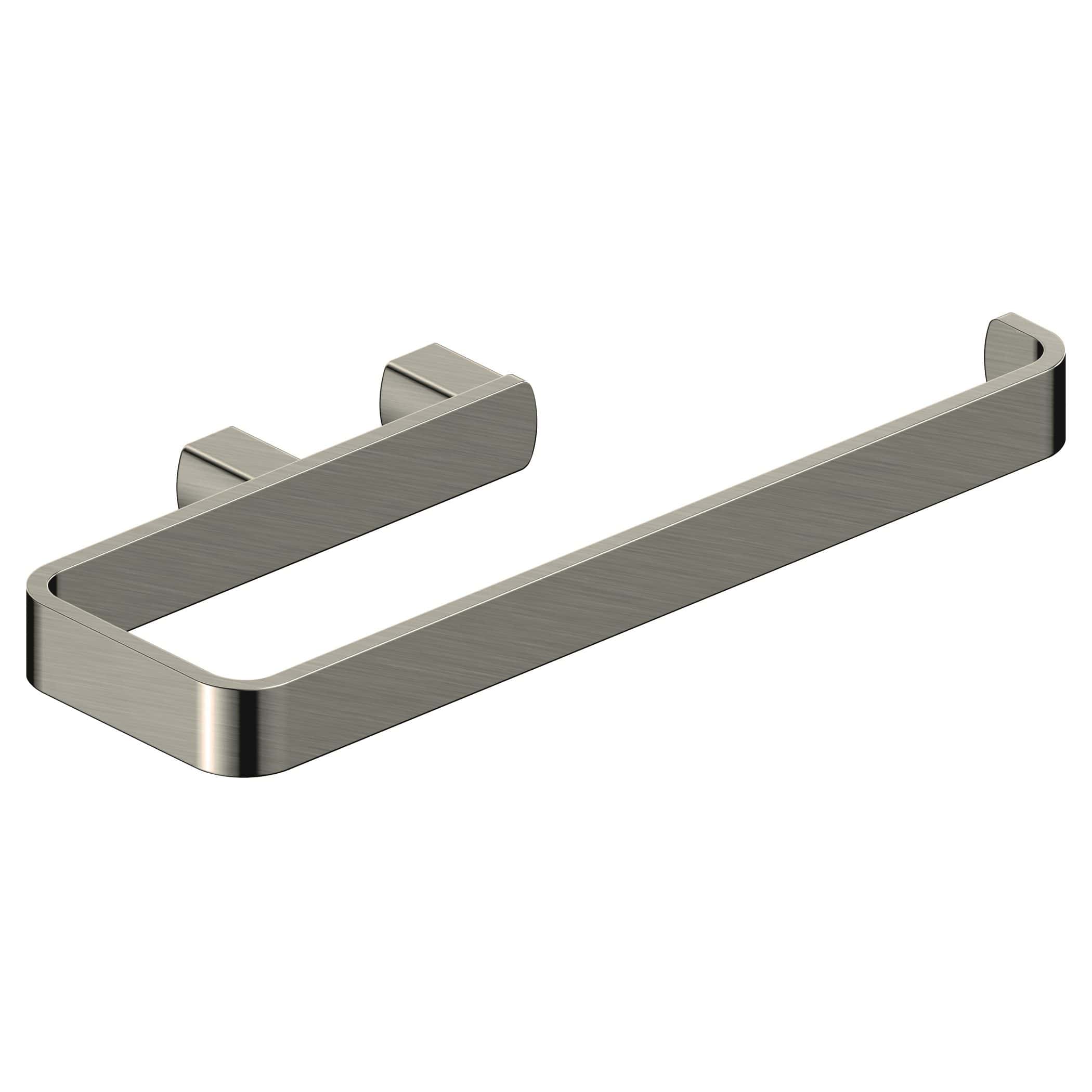 Stainless steel towel rail holder, modern bathroom accessories for securing towels. Sleek finish, durable, wall-mounted design for contemporary bathroom decor. Easy to install and maintain.