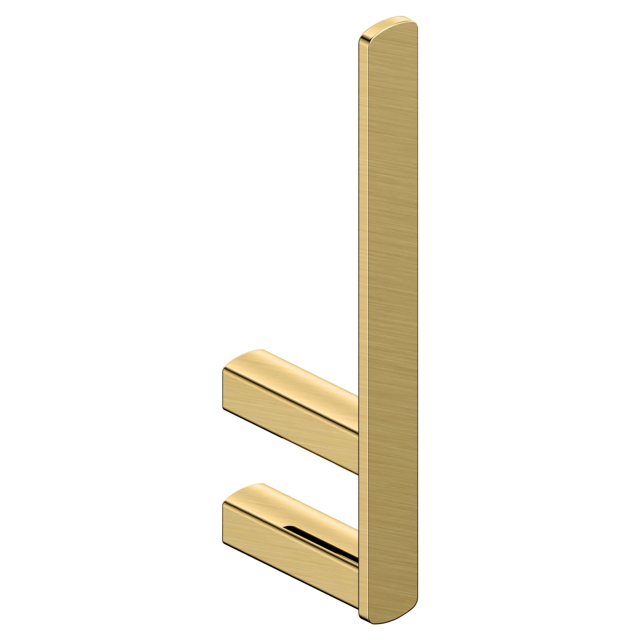 Modern gold bathroom towel rack with sleek design, ideal for contemporary bathroom decor and storage solutions. Perfect for organising towels in style.