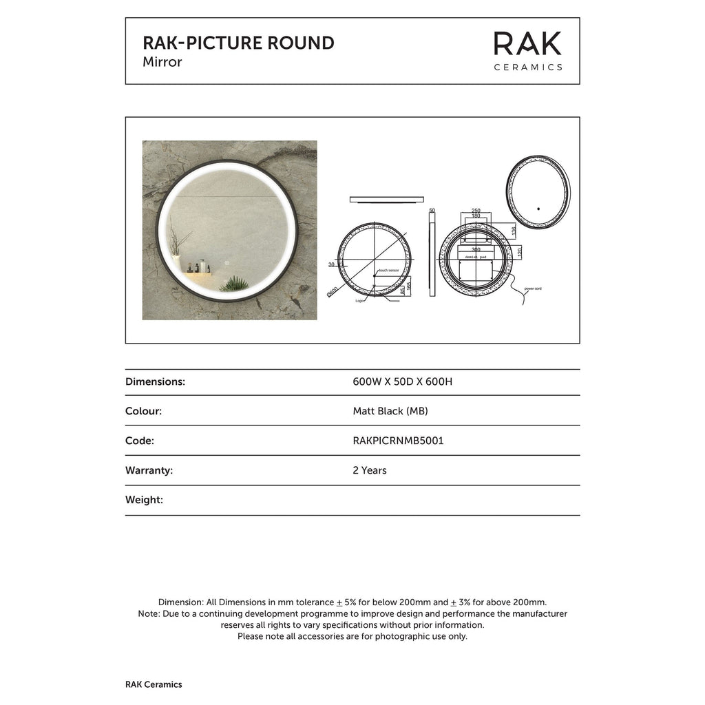 Round illuminated mirror with matte black finish, ideal for modern bathrooms. Features LED lighting, touch sensor, and sleek design, perfect for enhancing bathroom aesthetics.