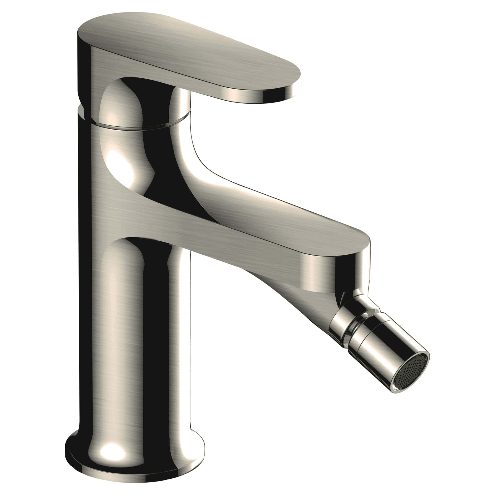 Brushed nickel bathroom faucet with modern design, ideal for contemporary and luxury bathroom renovations, featuring a sleek spout and durable construction.