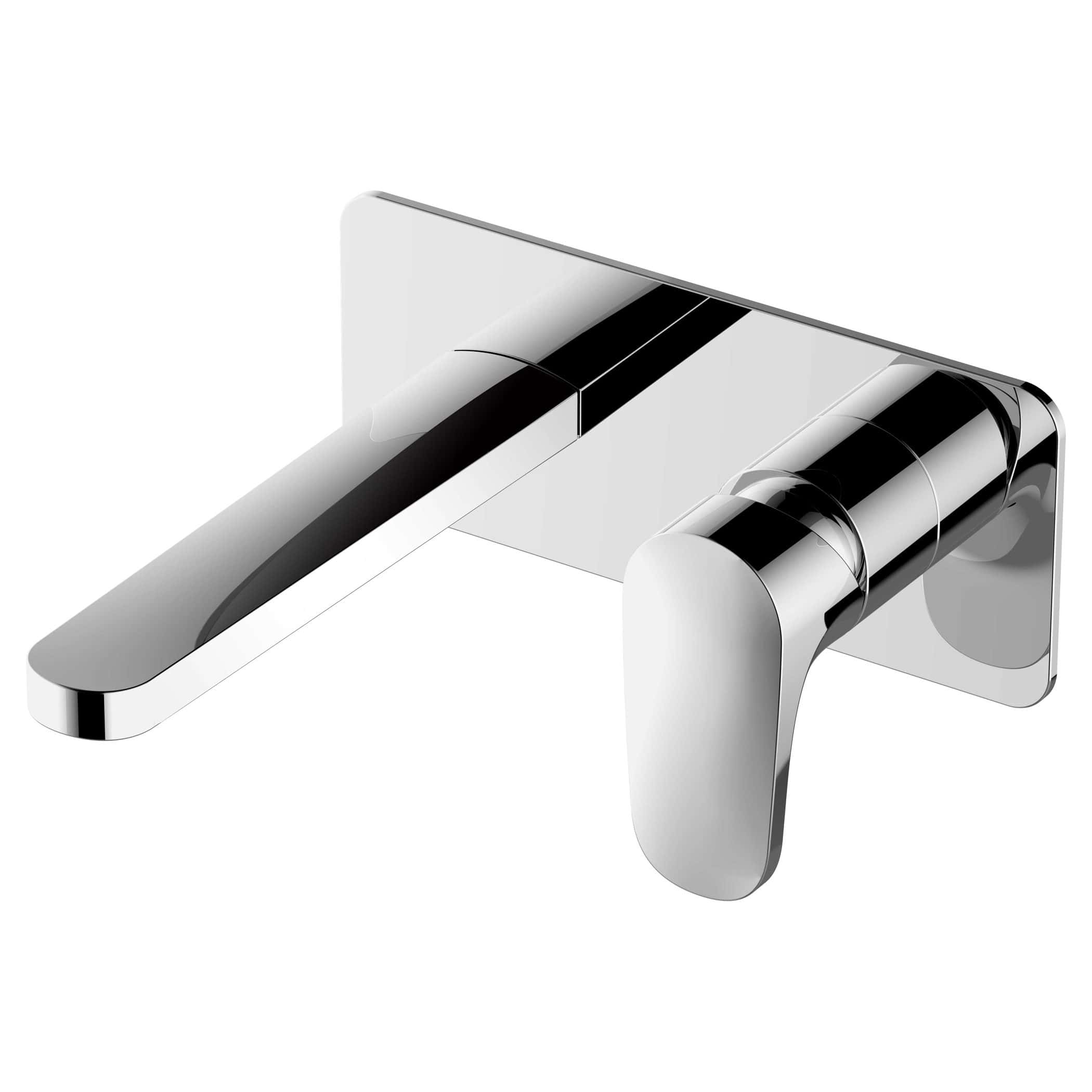 Sleek modern chrome bathroom tap with a minimalist design ideal for contemporary bathrooms. Features smooth, polished finish and ergonomic handle for easy control. Suitable for wall-mounted installation.