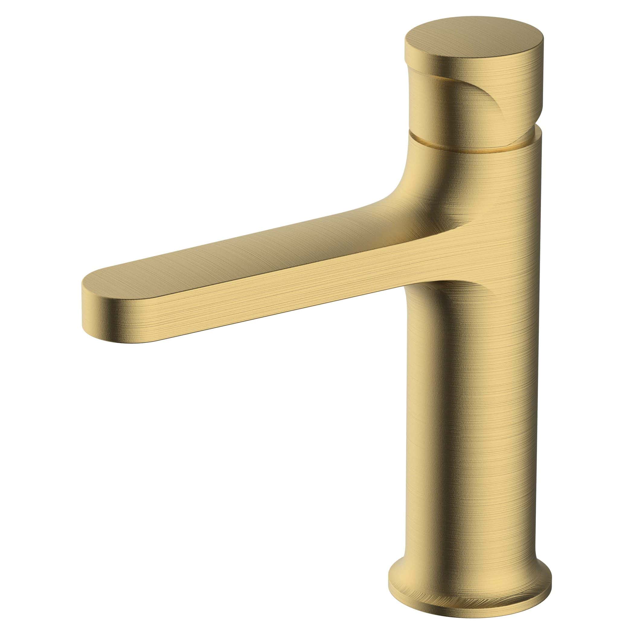 Brass bathroom sink faucet with modern minimalist design, ideal for contemporary bathrooms, durable metal finish, easy to install, high-quality plumbing fixture for stylish bathroom decor.