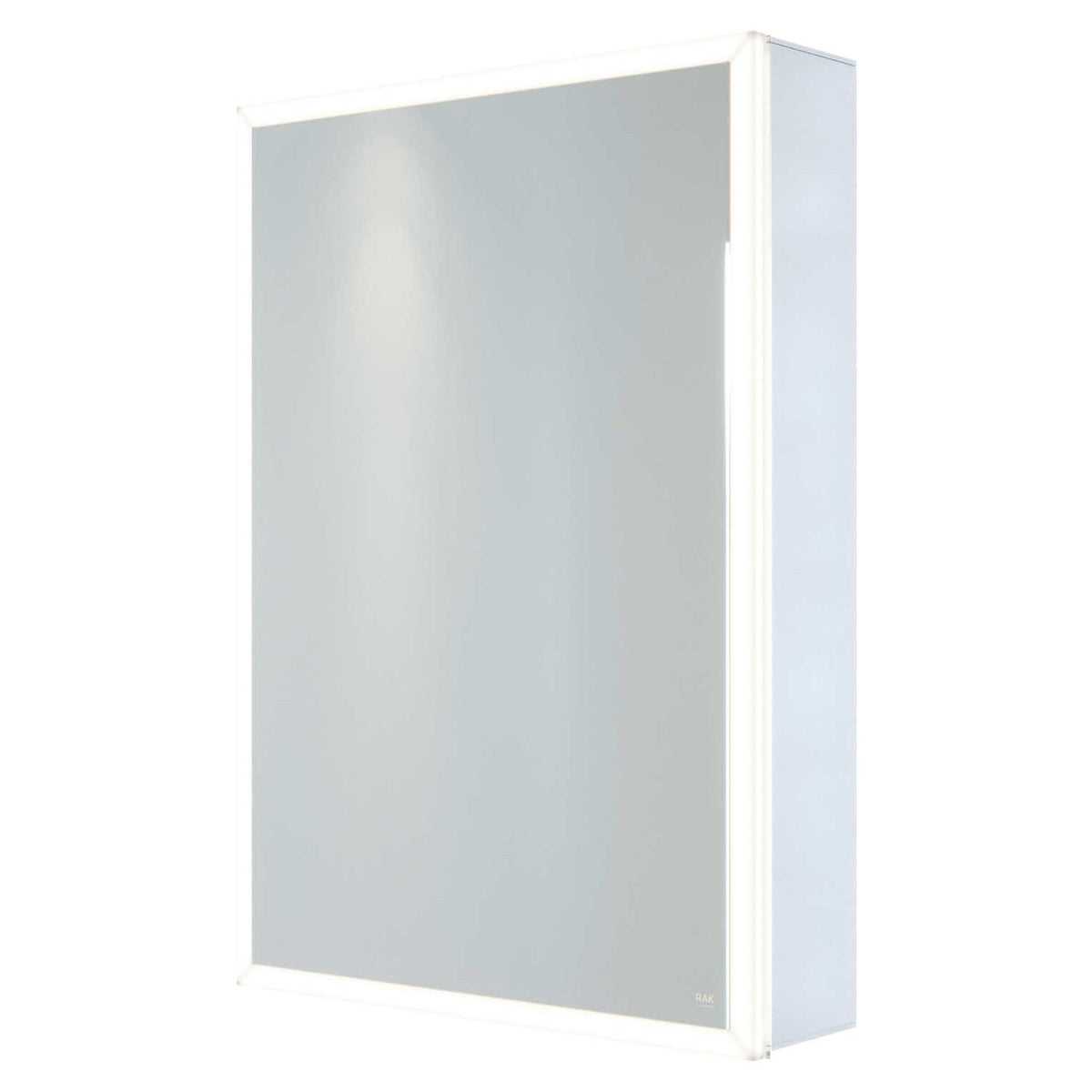 Light grey bathroom mirror with white frame, ideal for modern bathroom designs. Reflects natural light, enhancing space and brightness. Durable and stylish for everyday use.
