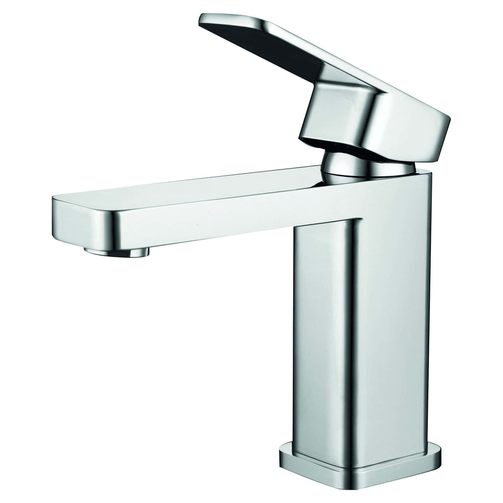 Modern chrome bathroom sink tap with a sleek, minimalist design, ideal for contemporary bathrooms at bubly.co.uk.