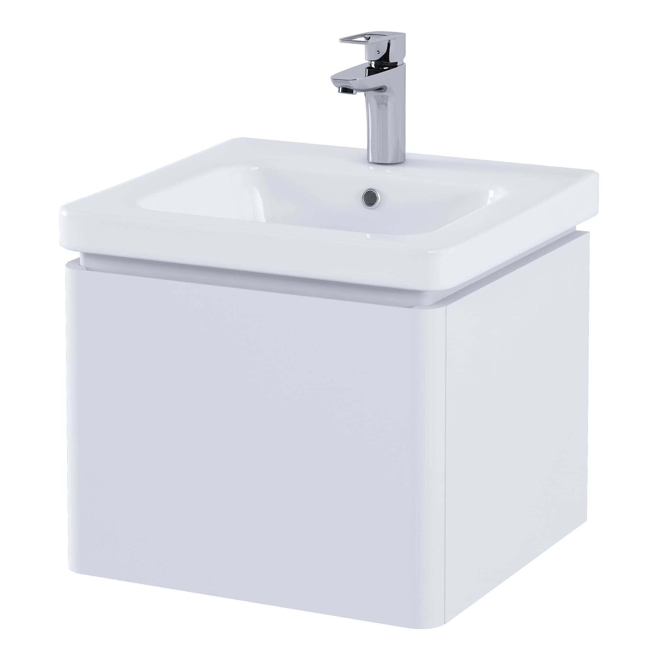 Sleek white bathroom sink with a modern chrome faucet, ideal for contemporary bathroom designs and functional daily use. Perfect for enhancing bathroom aesthetics and cleanliness.