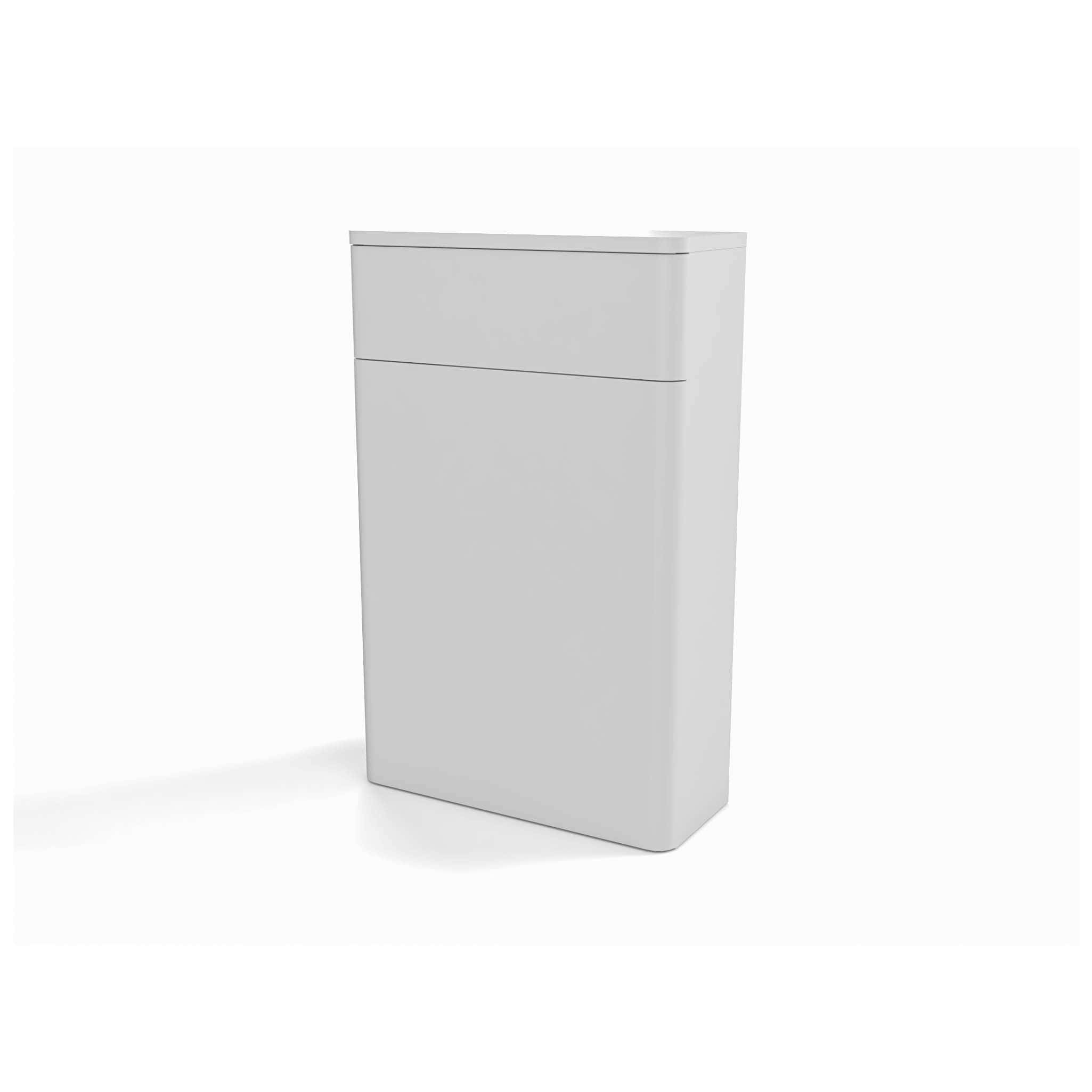 Sleek white bathroom storage cabinet with compact design, ideal for organising bathroom essentials, modern minimalist style. Perfect for creating a tidy and stylish bathroom space.