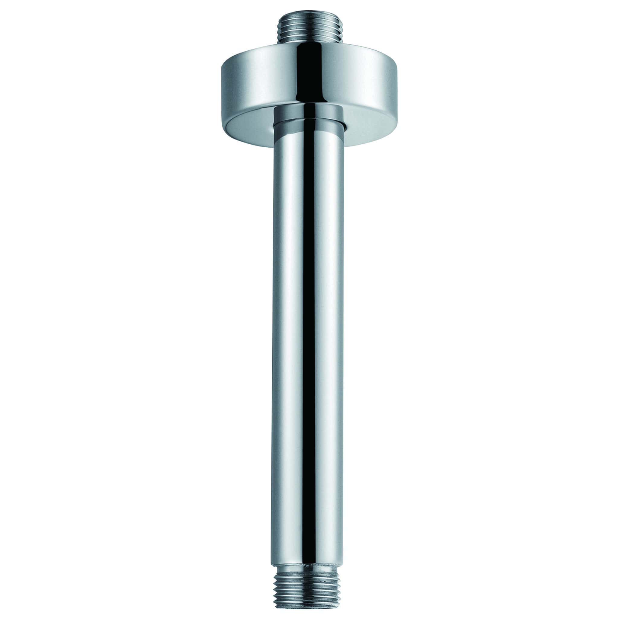 Chrome bathroom shower riser rail, modern plumbing fixture for bathroom installation, durable and stylish metal plumbing component.