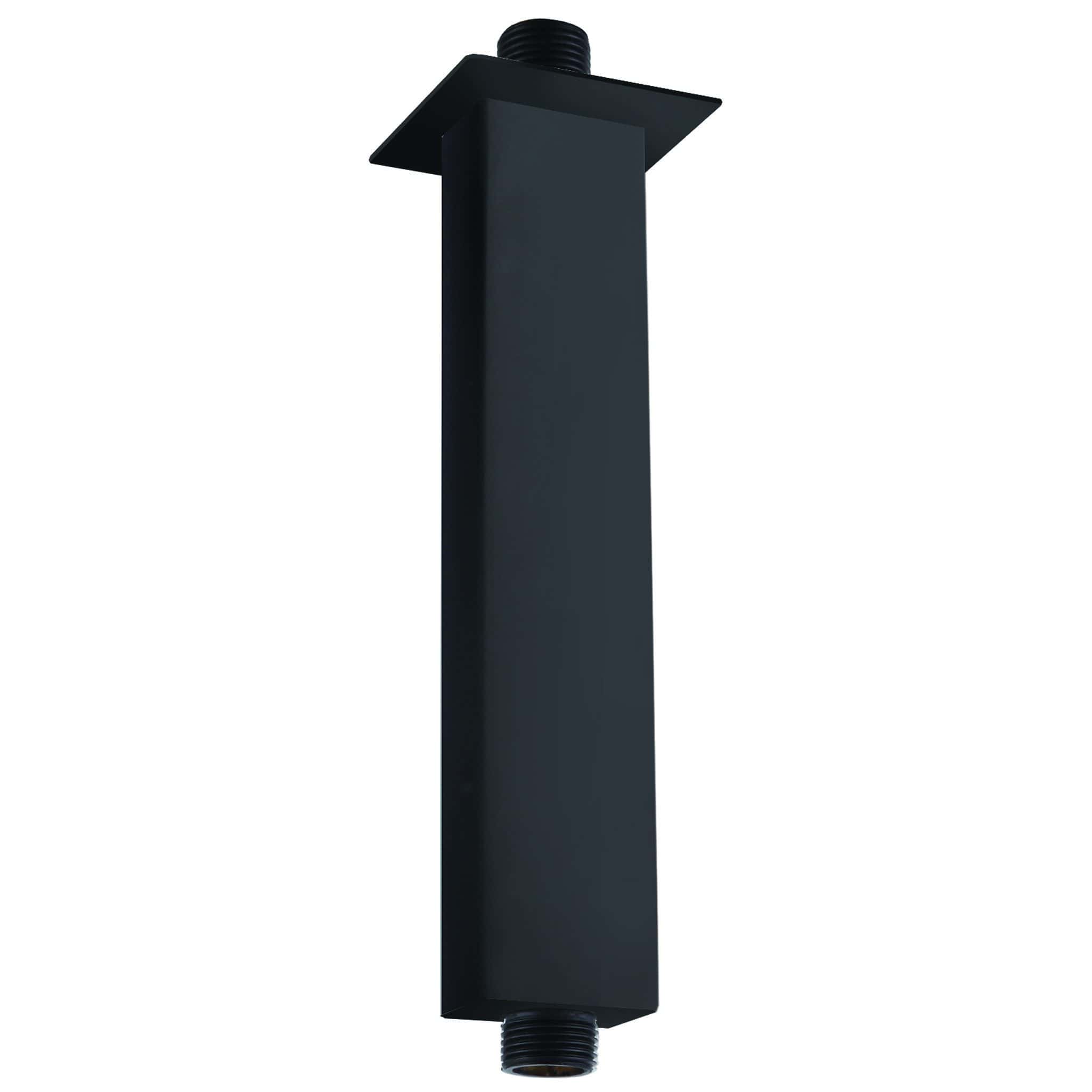 Black shower arm extension for modern Bubly bathrooms, durable and stylish bathroom fixture, perfect for enhancing shower head support and functionality.